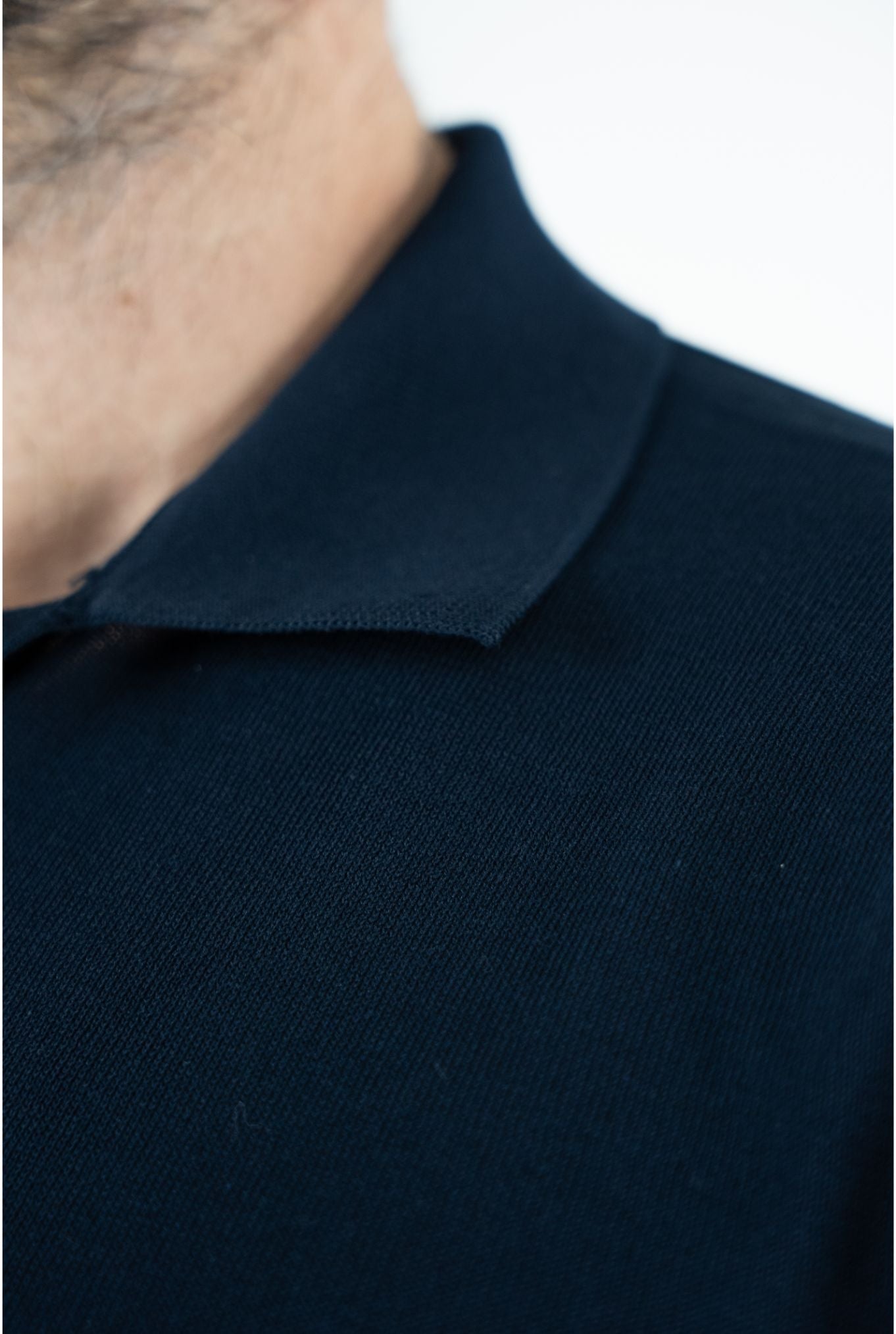 GUARINO Polo Maniche Corte Cotone Crêpe Blu Navy