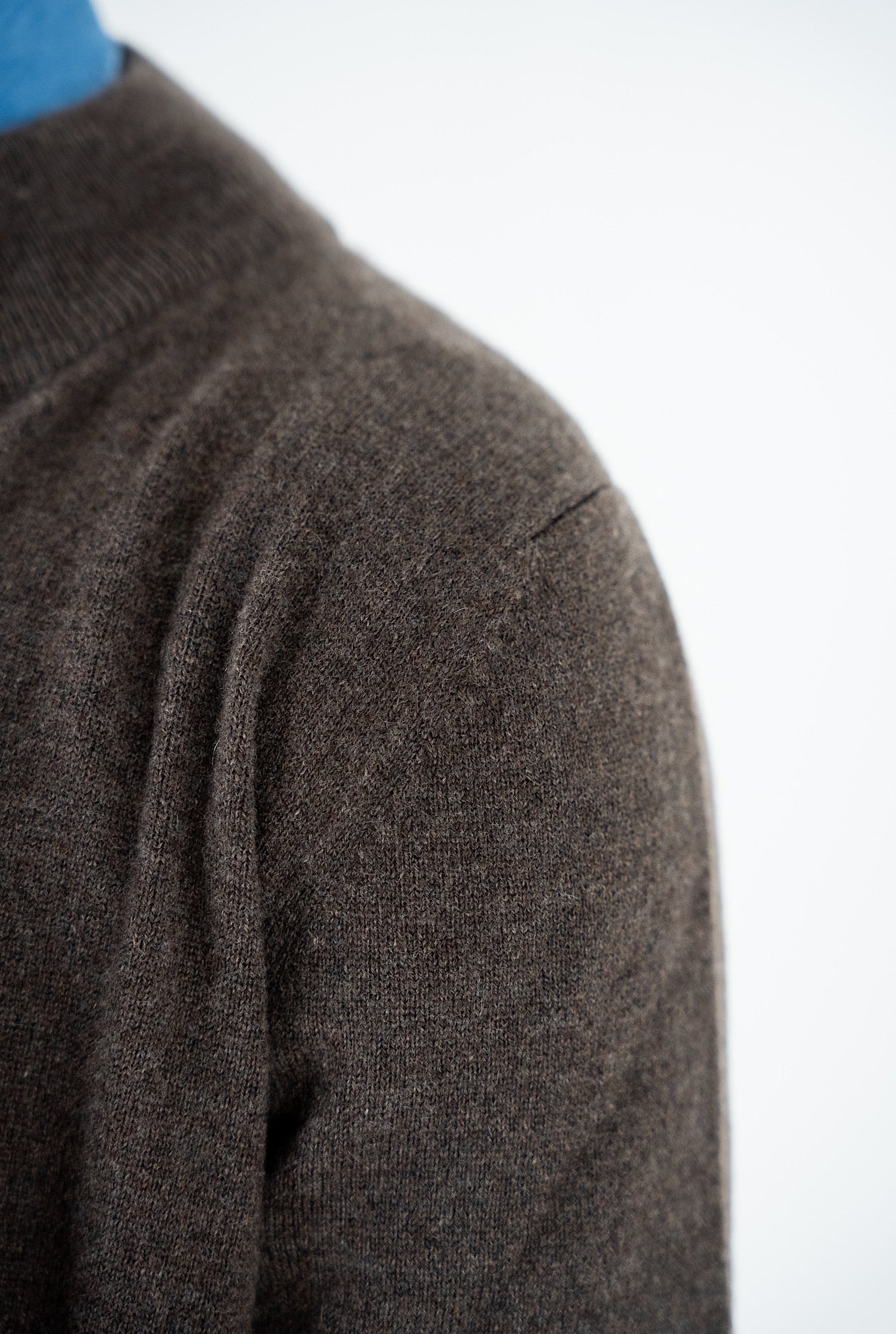 Brown Cashmere Full Zip Pullover