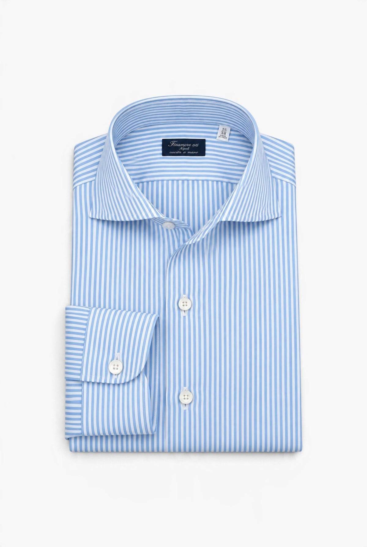 Camicia Napoli Cotone Righe Azzurre FINAMORE