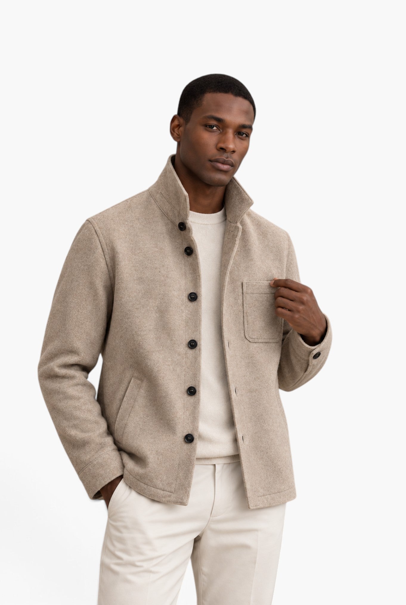 Overshirt Cashmere Superlight Taupe MAURIZIO BALDASSARI