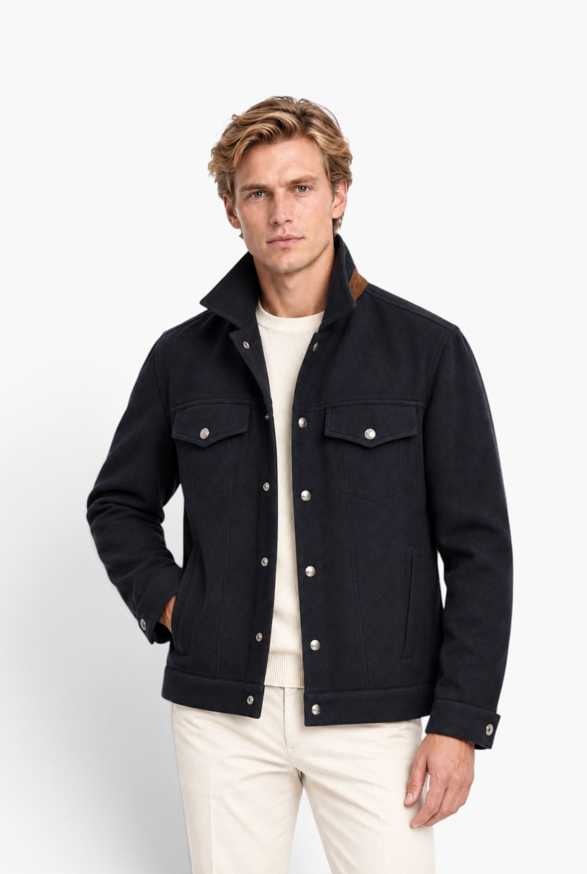 Giubbino Cashmere "Vesper" Blu Scuro MANTO