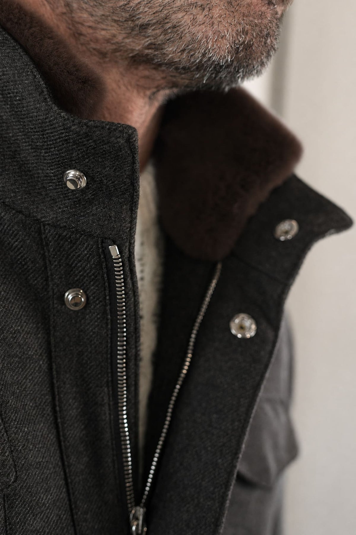 Field Jacket Storm System Loro Piana Marrone MANDELLI