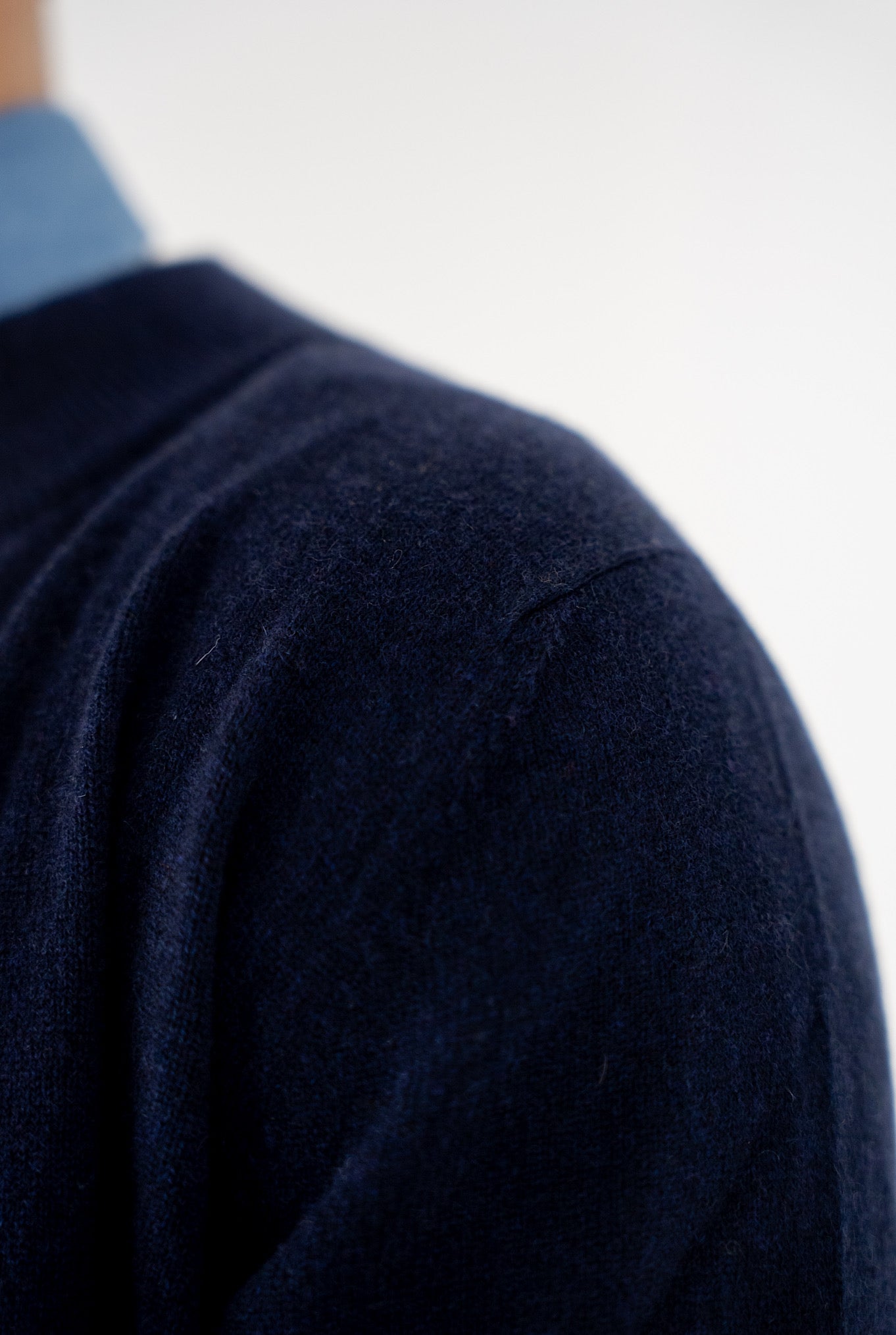 GUARINO Blue Cashmere Full Zip Pullover