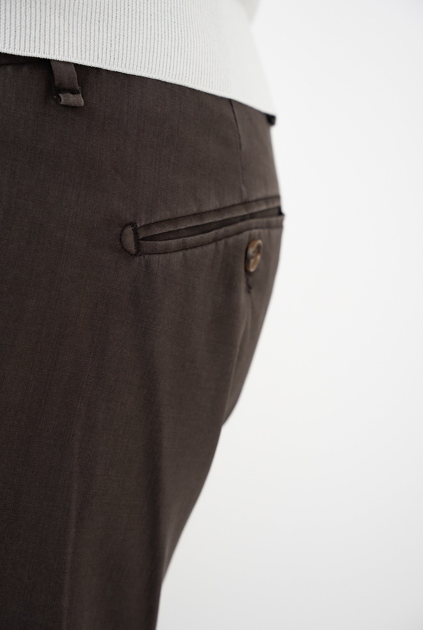 MYTHS Fresco Wool Trousers with Pleats Dark Brown