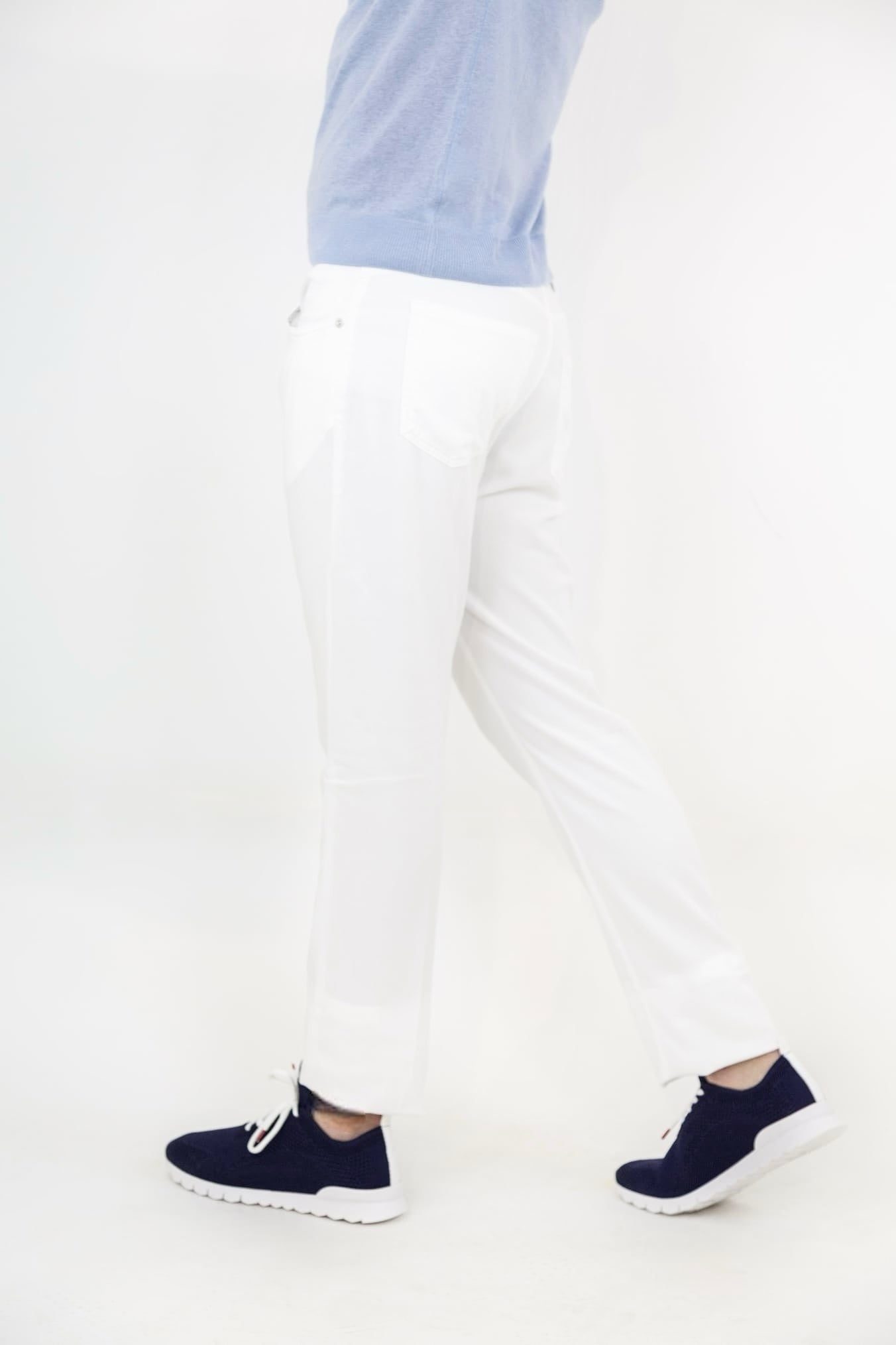 KITON 5 Pocket Lyocell Trousers White