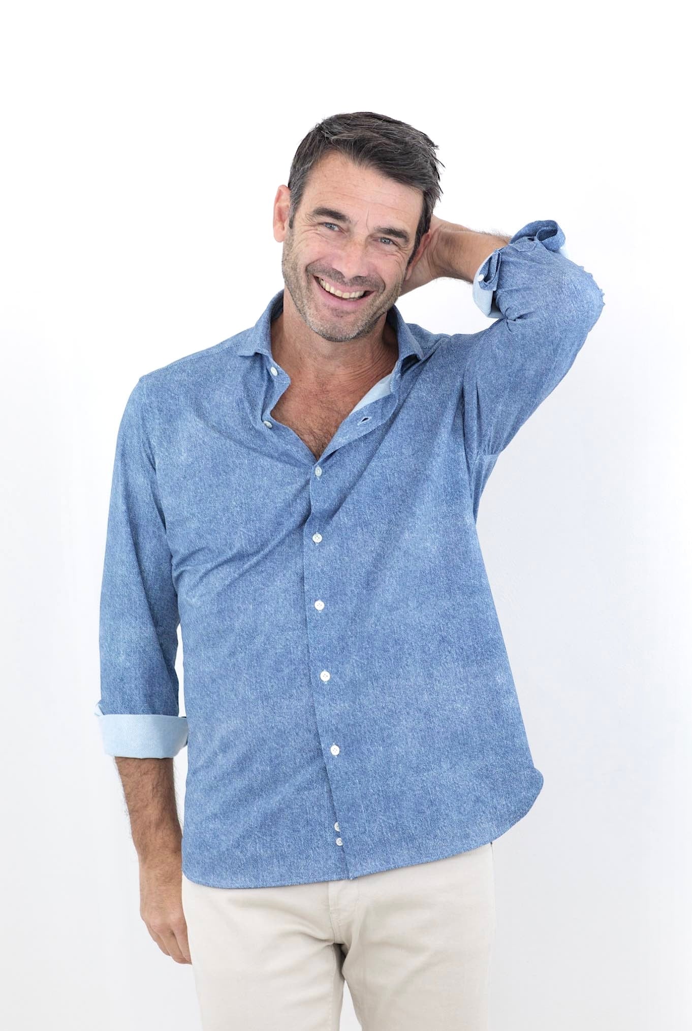 FFF Camicia Active Effetto Denim Bluette