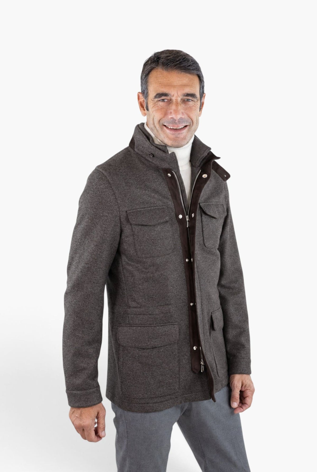 Field Jacket Jersey Cashmere Double Tortora Mandelli MANDELLI