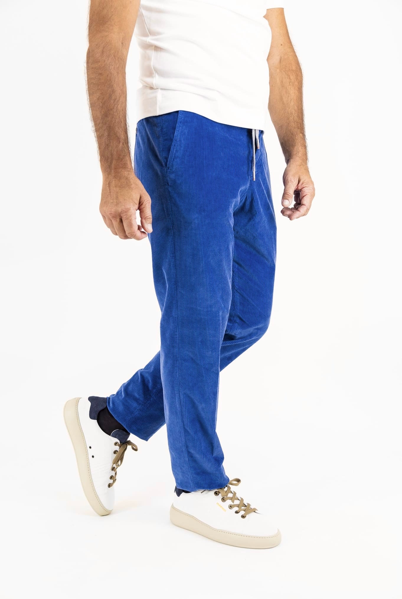 MARCO PESCAROLO Pantaloni Velluto Coulisse Removibile Bluette