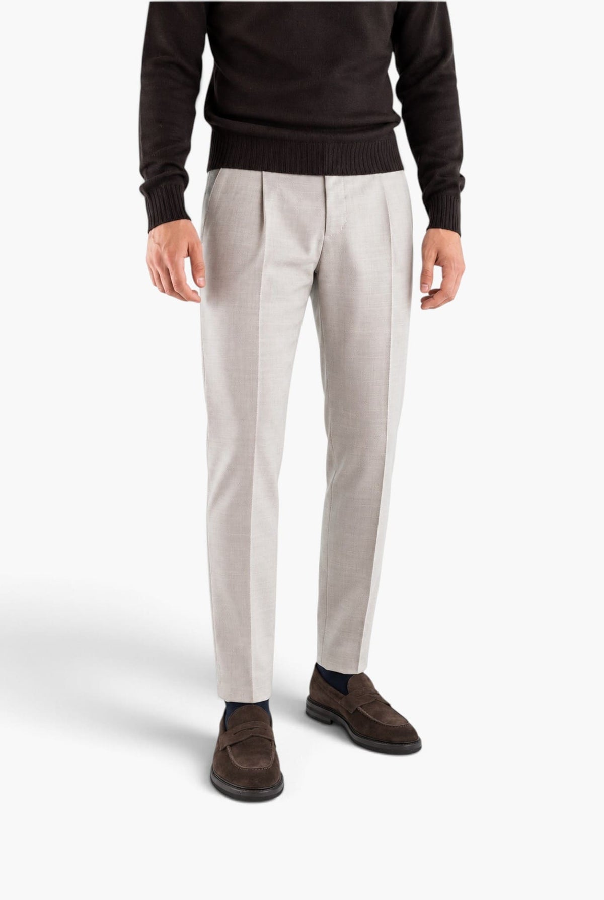 Pantaloni "Edge" Rebel Fit Twill Lana Beige PT