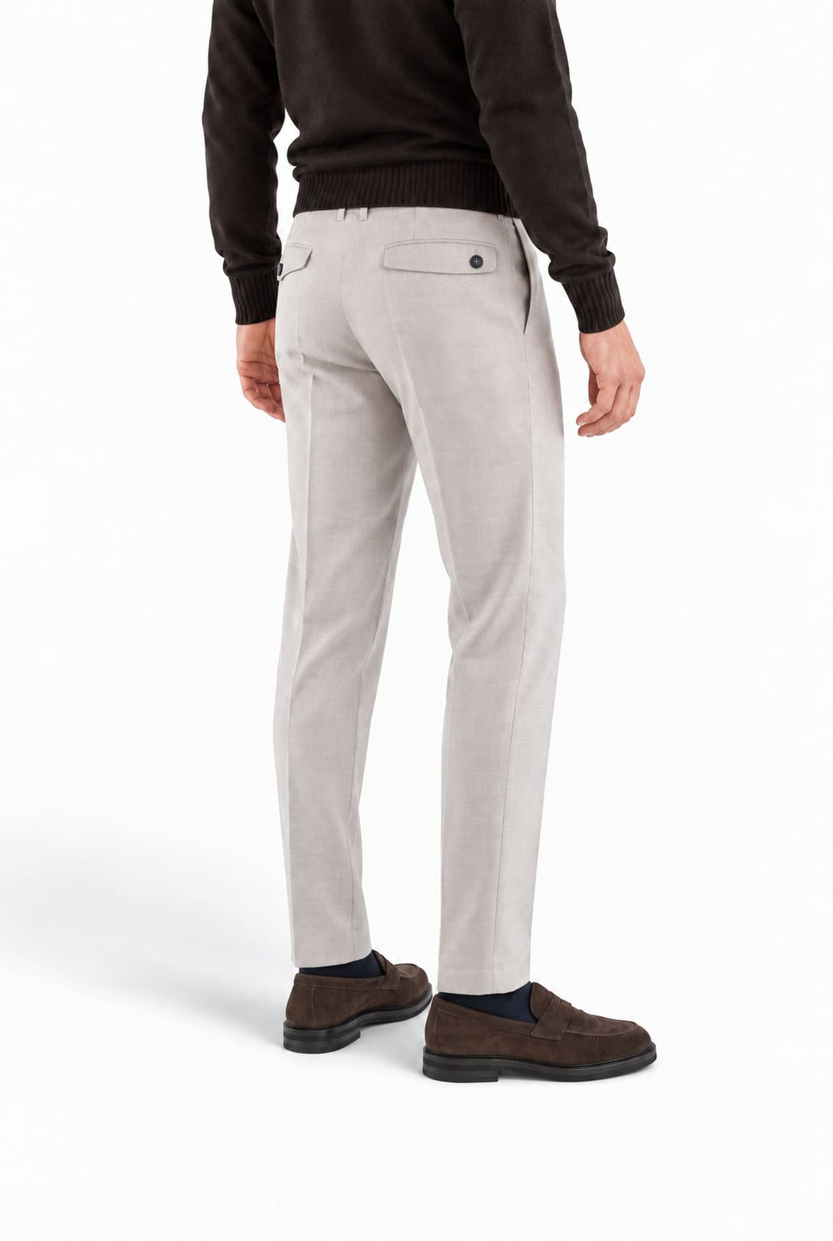 Pantaloni "Edge" Rebel Fit Twill Lana Beige PT