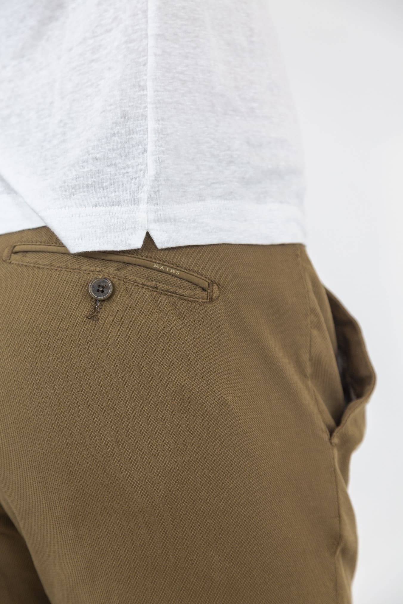 Pantaloni con Pinces Cotone Stretch Tabacco - Guarino Store