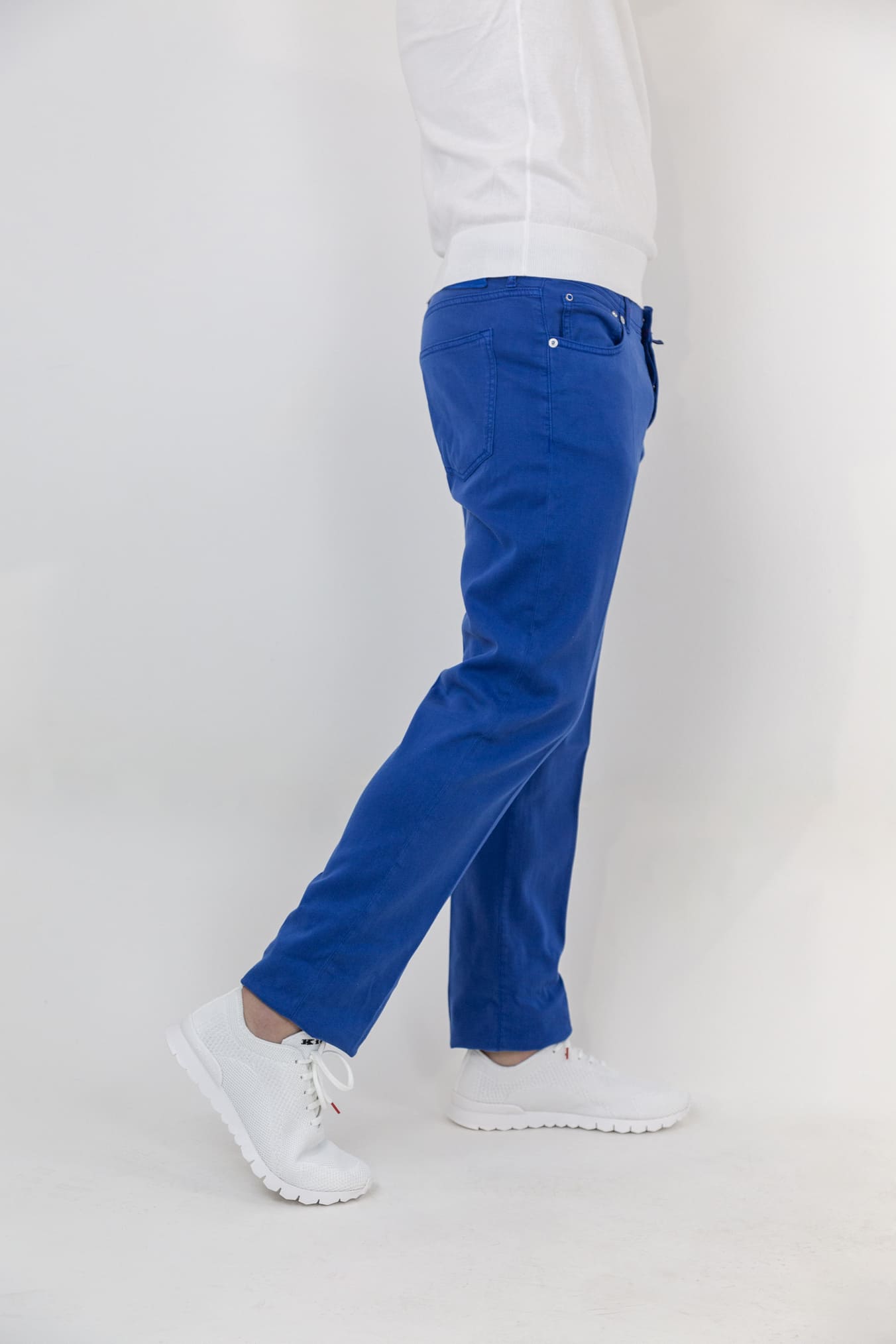 KITON Pantaloni 5 Tasche Lyocell Bluette