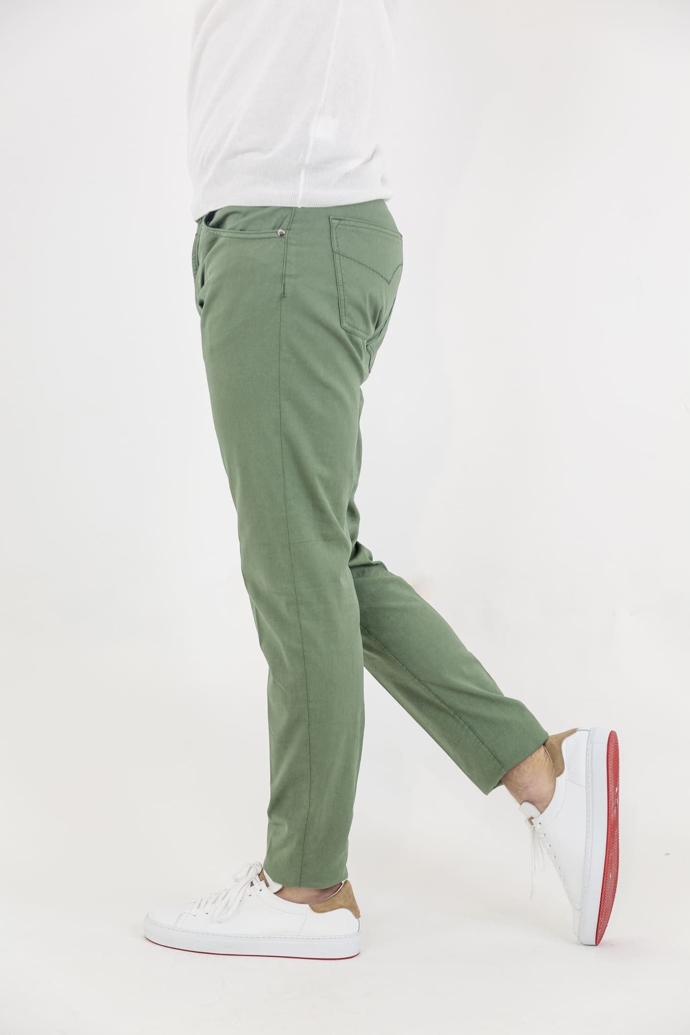 PESCAROLO 5 Pocket Trousers mod. Nerano Cotton Silk Green