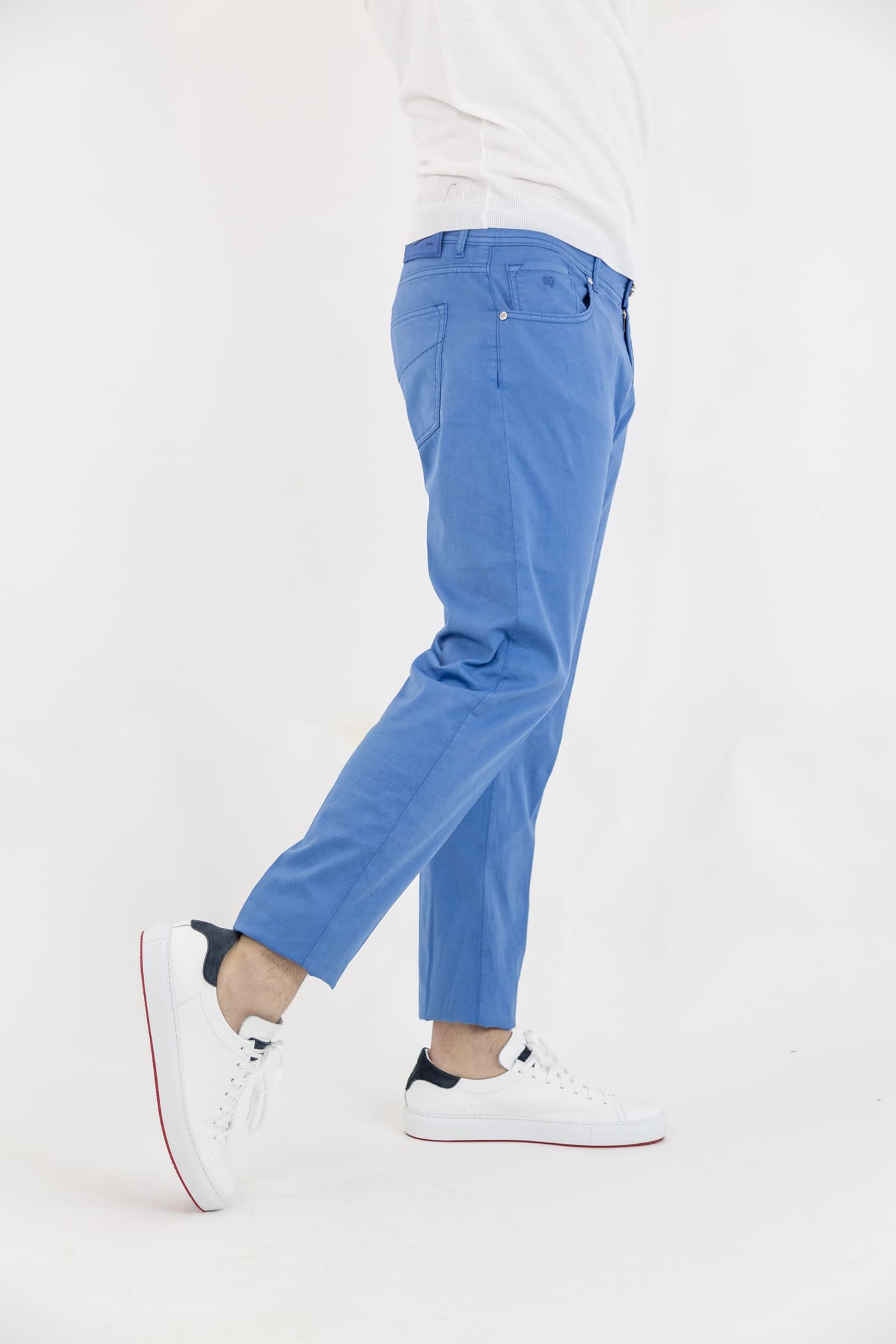 PESCAROLO 5 Pocket Trousers mod. Nerano Cotton Silk Light Blue