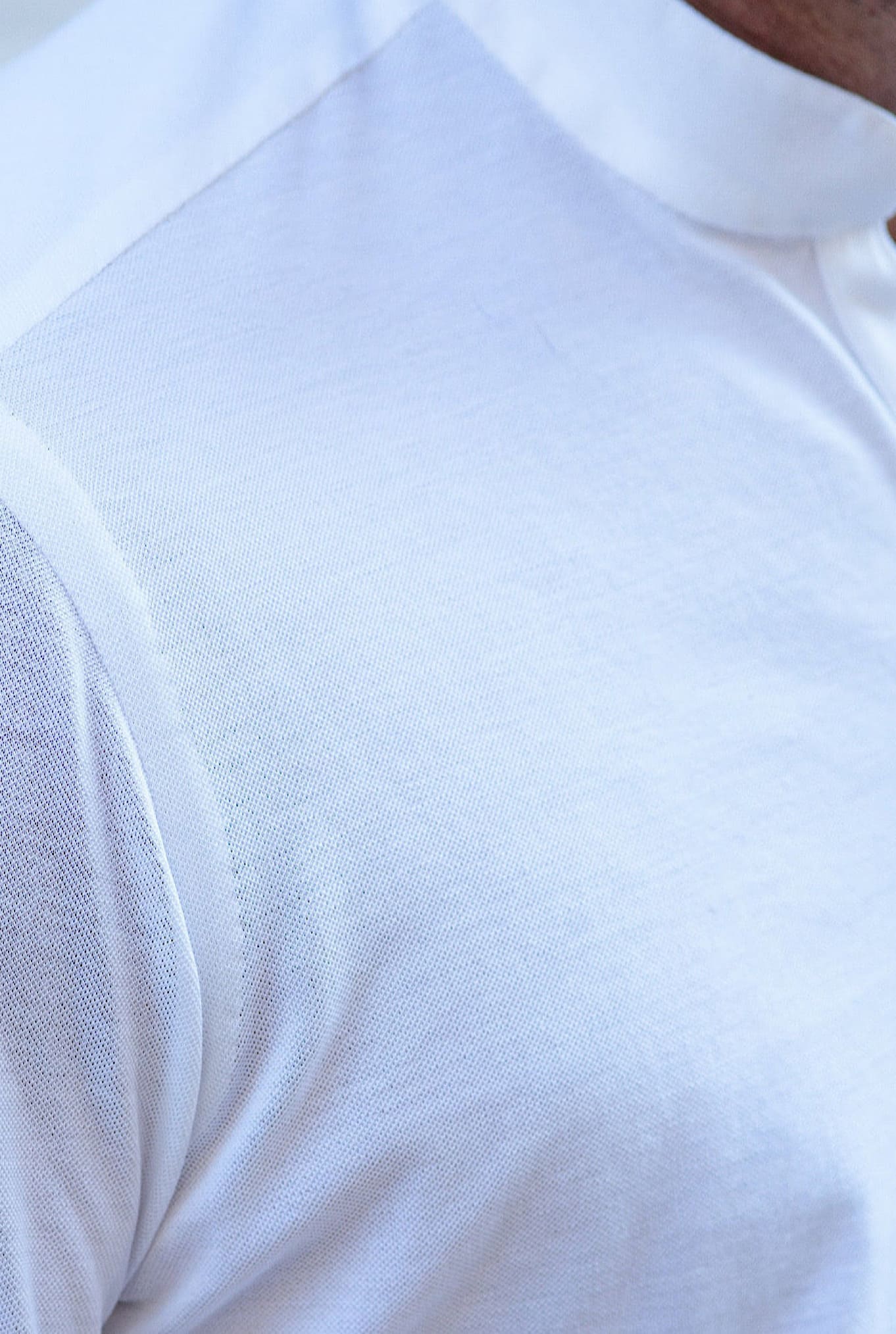 Polo Collo Coreano Manica Lunga Bianco - Guarino Store