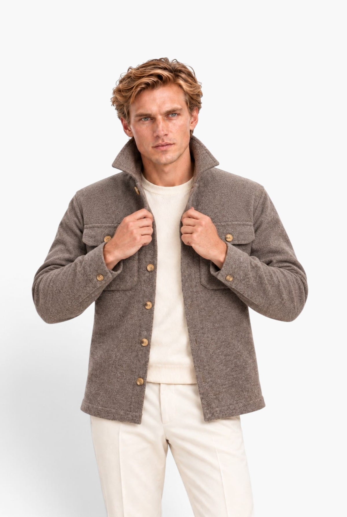 Overshirt Cashmere Tortora PIACENZA 1733