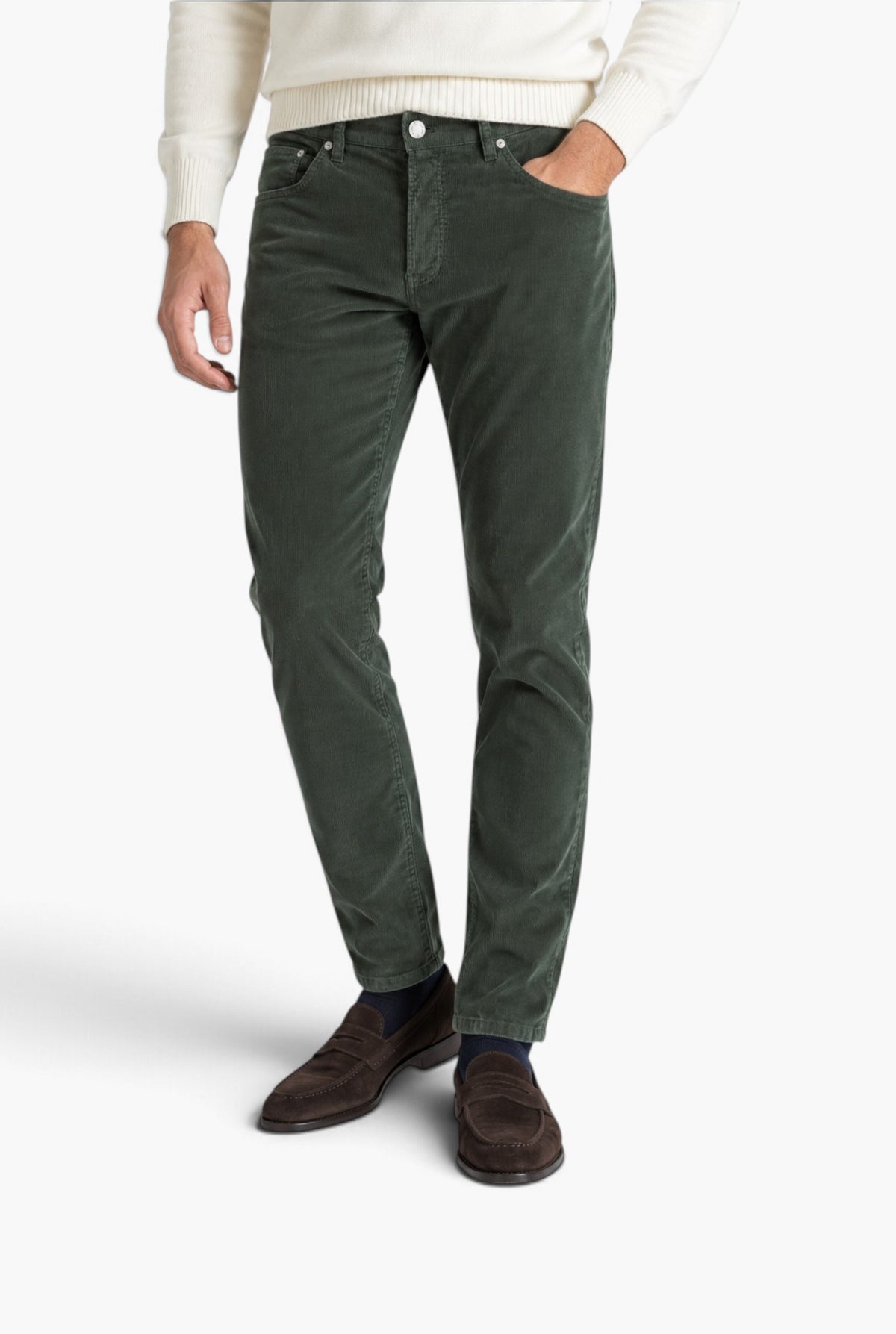 Pantaloni Velluto "Reggae" 5 Tasche Verde PT