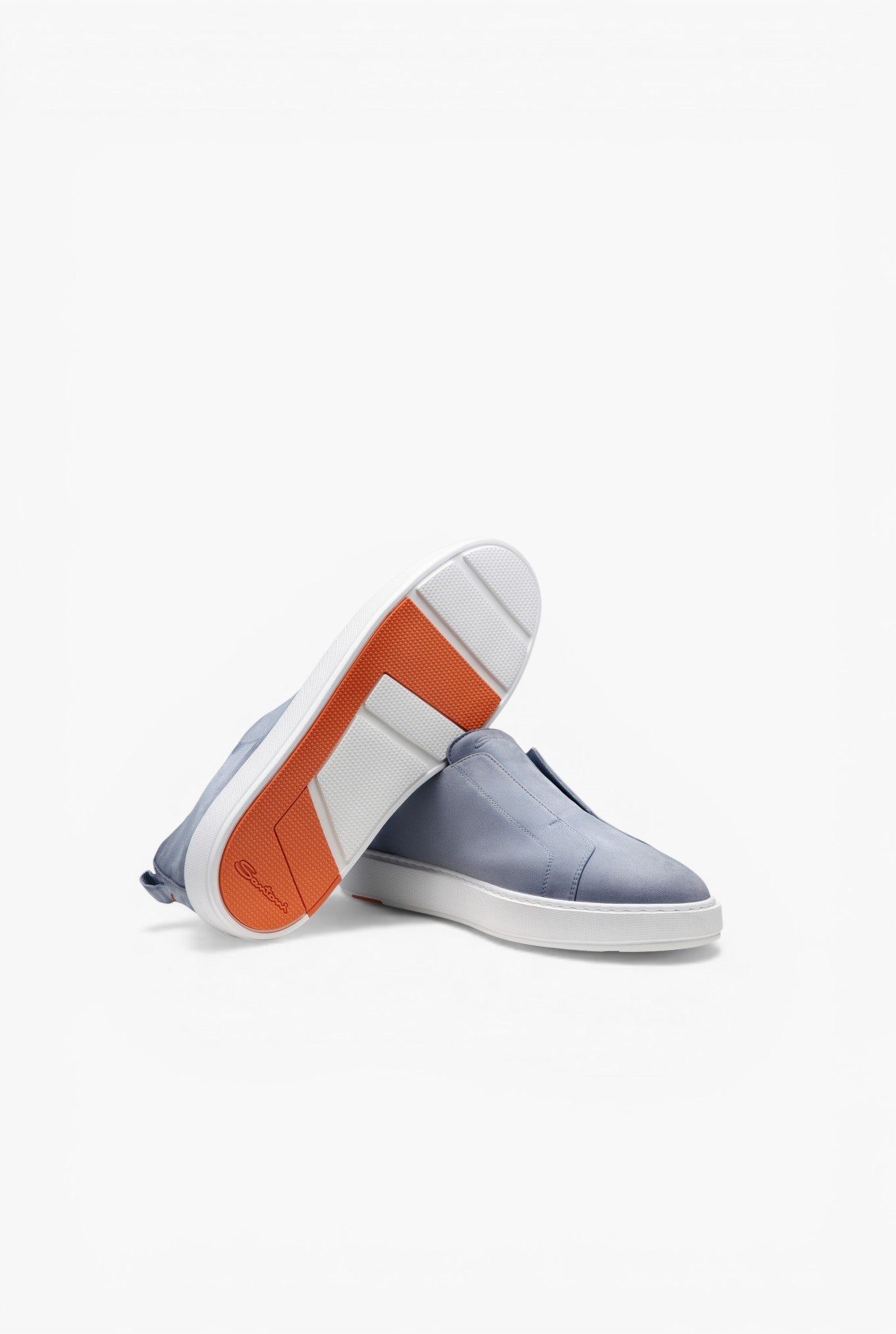 SANTONI Sneaker Slip-on Nabuk Denim