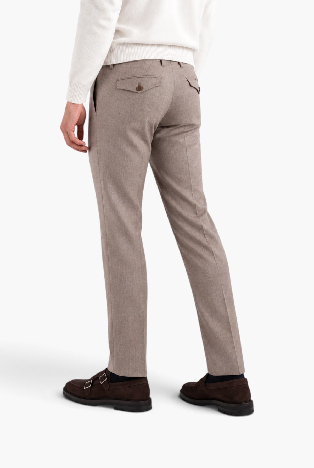 Pantaloni Spigati Lana Cashmere Seta Beige MYTHS