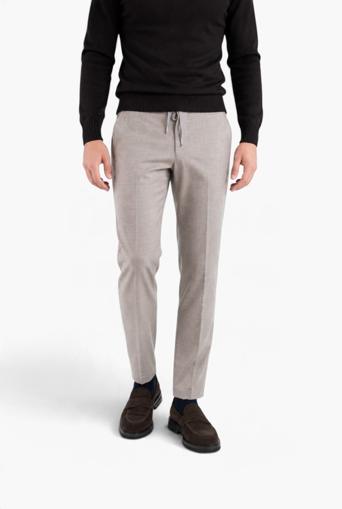 Pantaloni Cashmere "Manu" Coulisse Removibile Beige Chiaro PESCAROLO