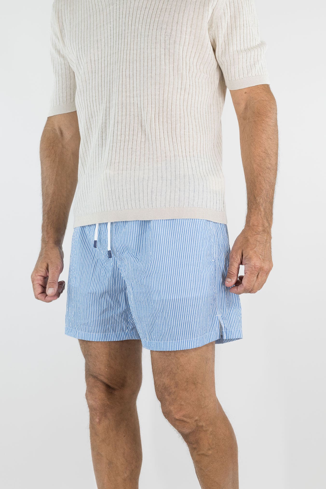FEDELI Costume Mare "Madeira" Righe Azzurre