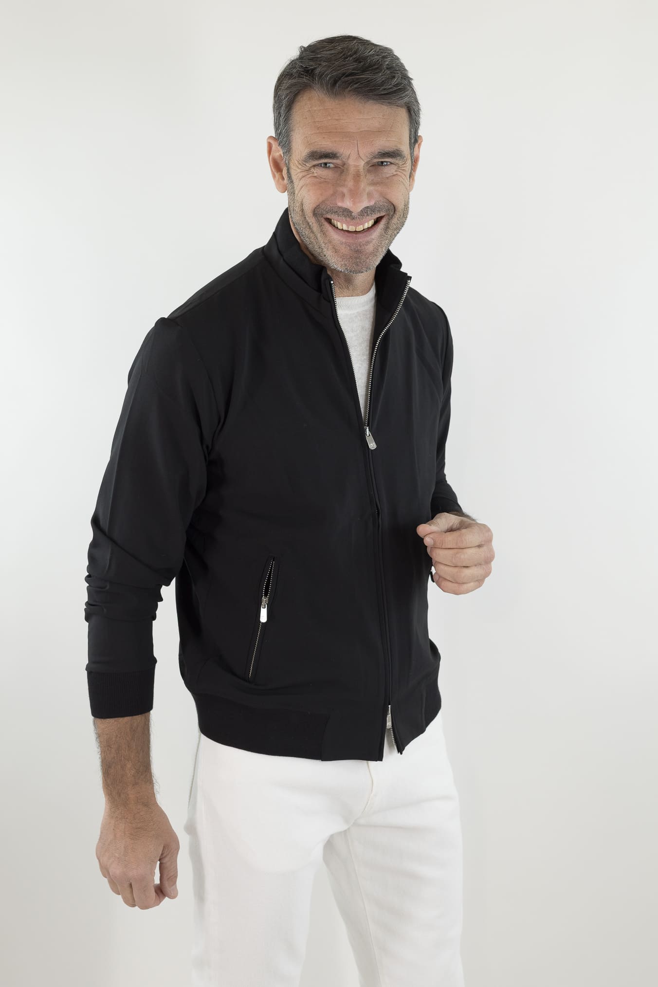 PESCAROLO Giubbino "Icon" Jersey Lana Nero