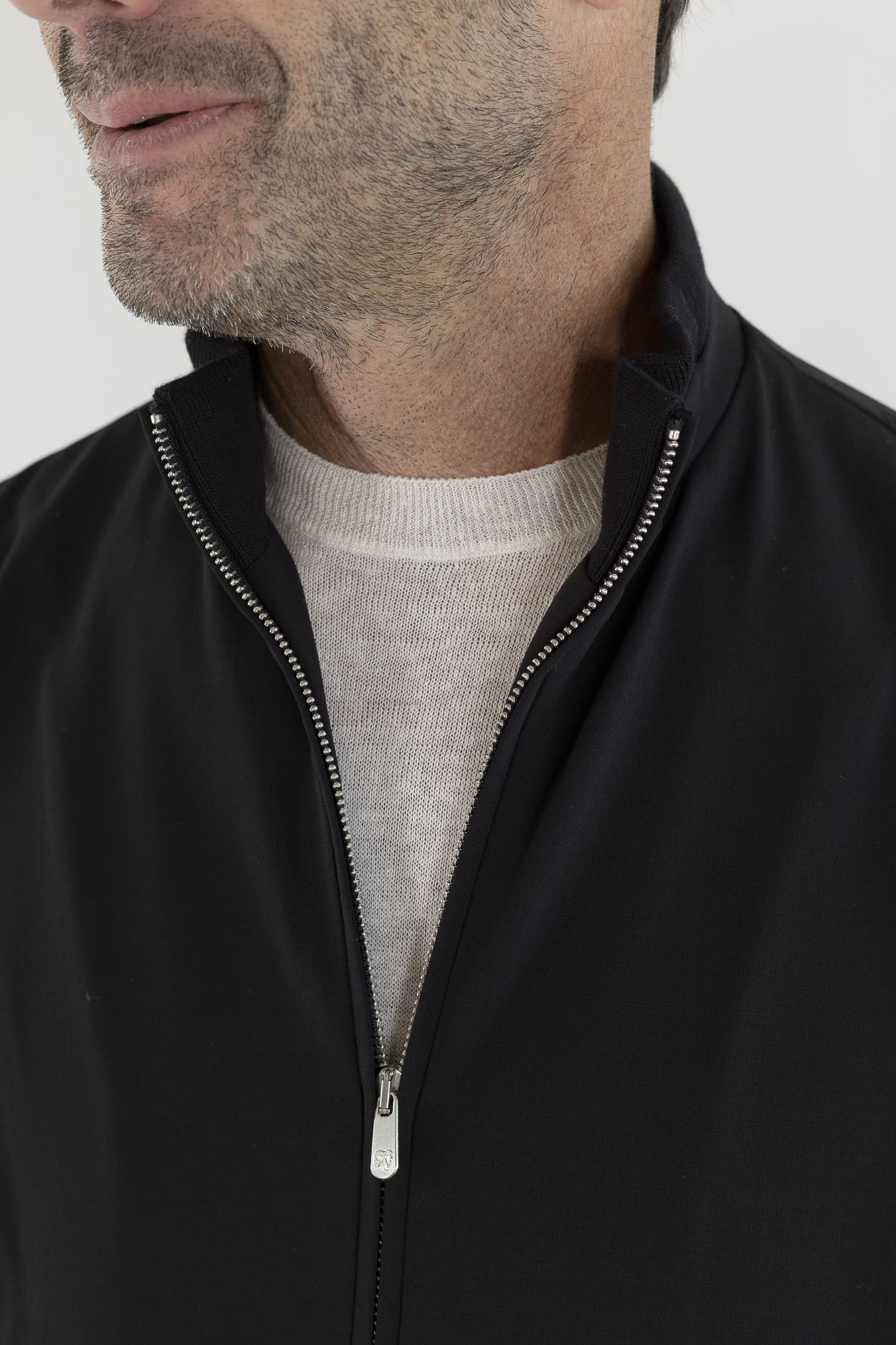 PESCAROLO Giubbino "Icon" Jersey Lana Nero