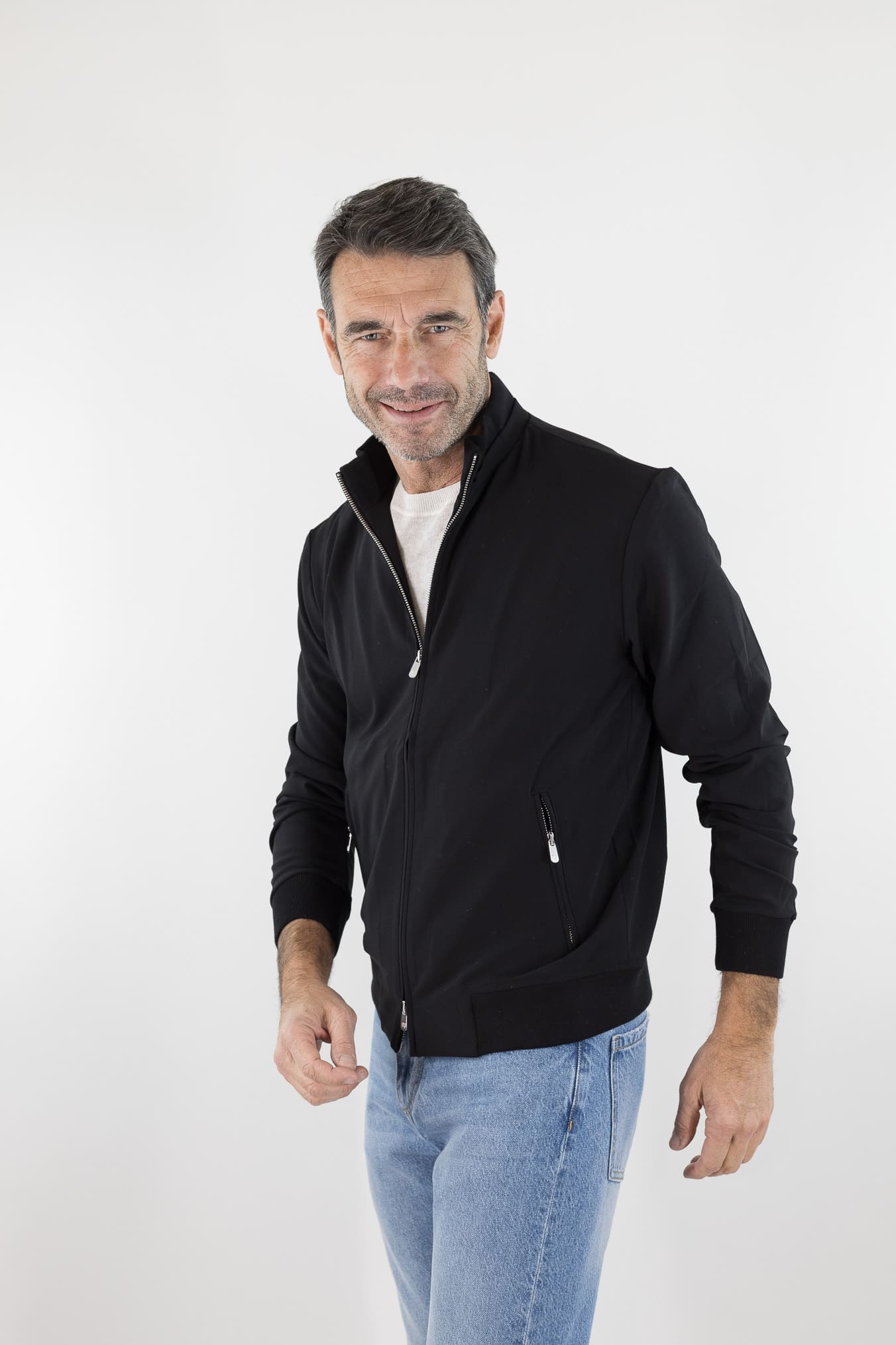 PESCAROLO Giubbino "Icon" Jersey Lana Blu Scuro