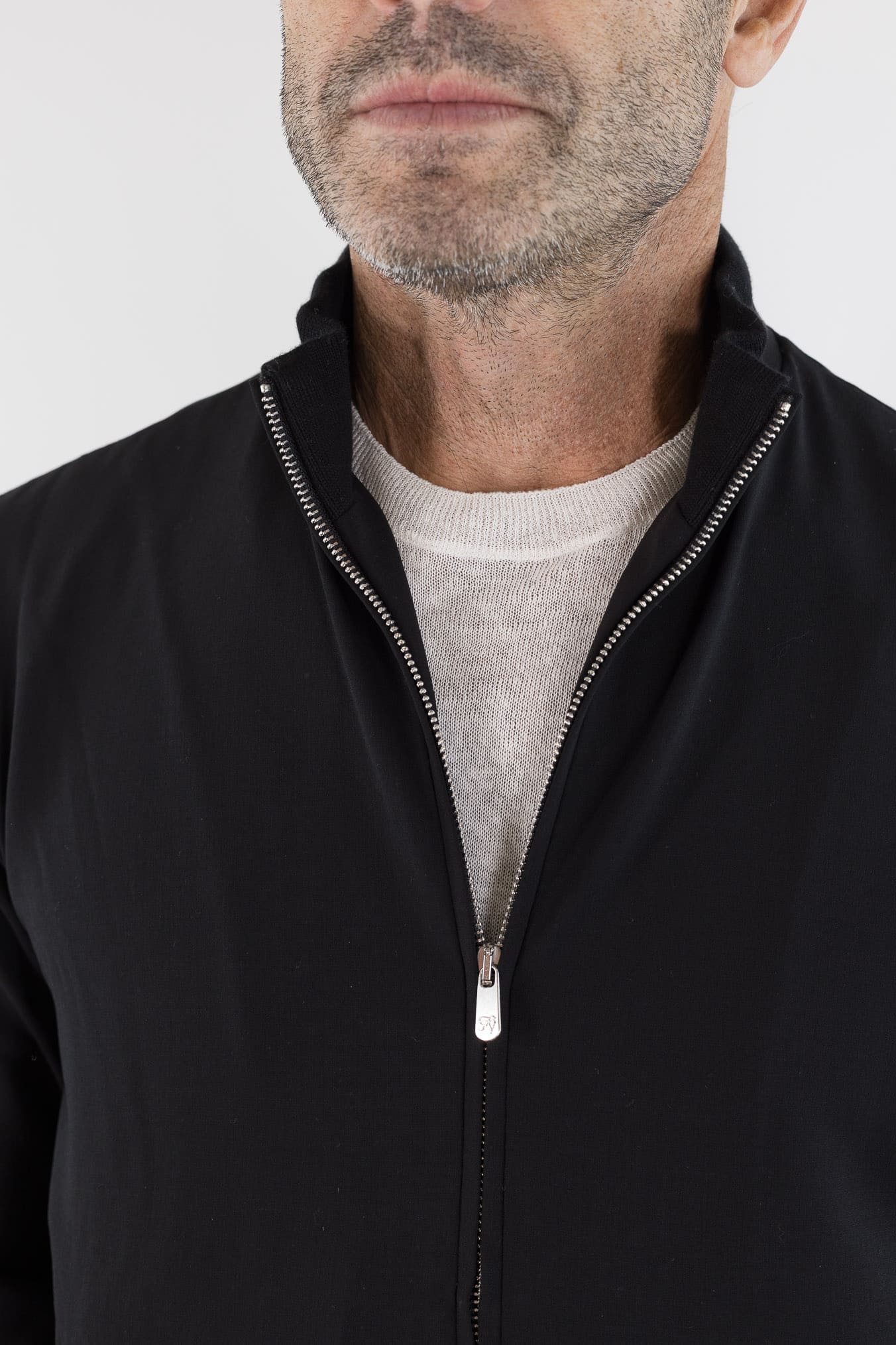 PESCAROLO Giubbino "Icon" Jersey Lana Blu Scuro