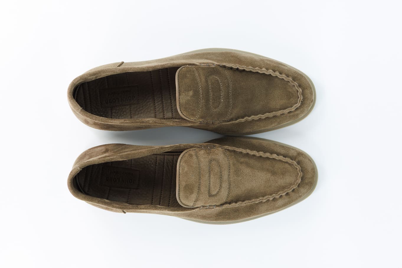 JOHN LOBB Mocassino "Pace" Suede Verde Oliva