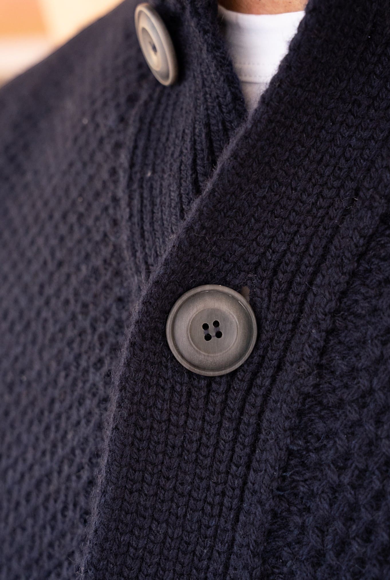 Guarino Giacca in maglia cashmere blu navy