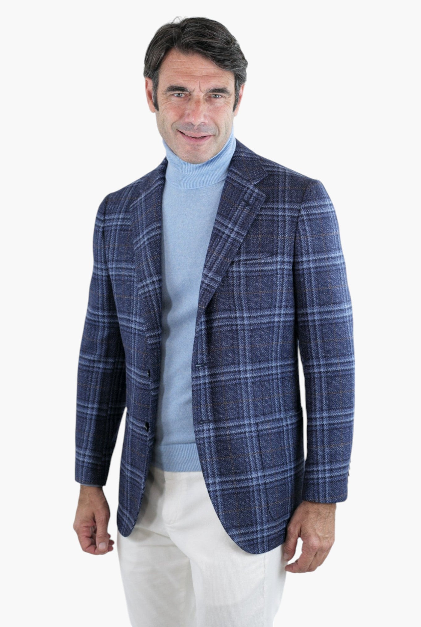 KITON Giacca Check Blu