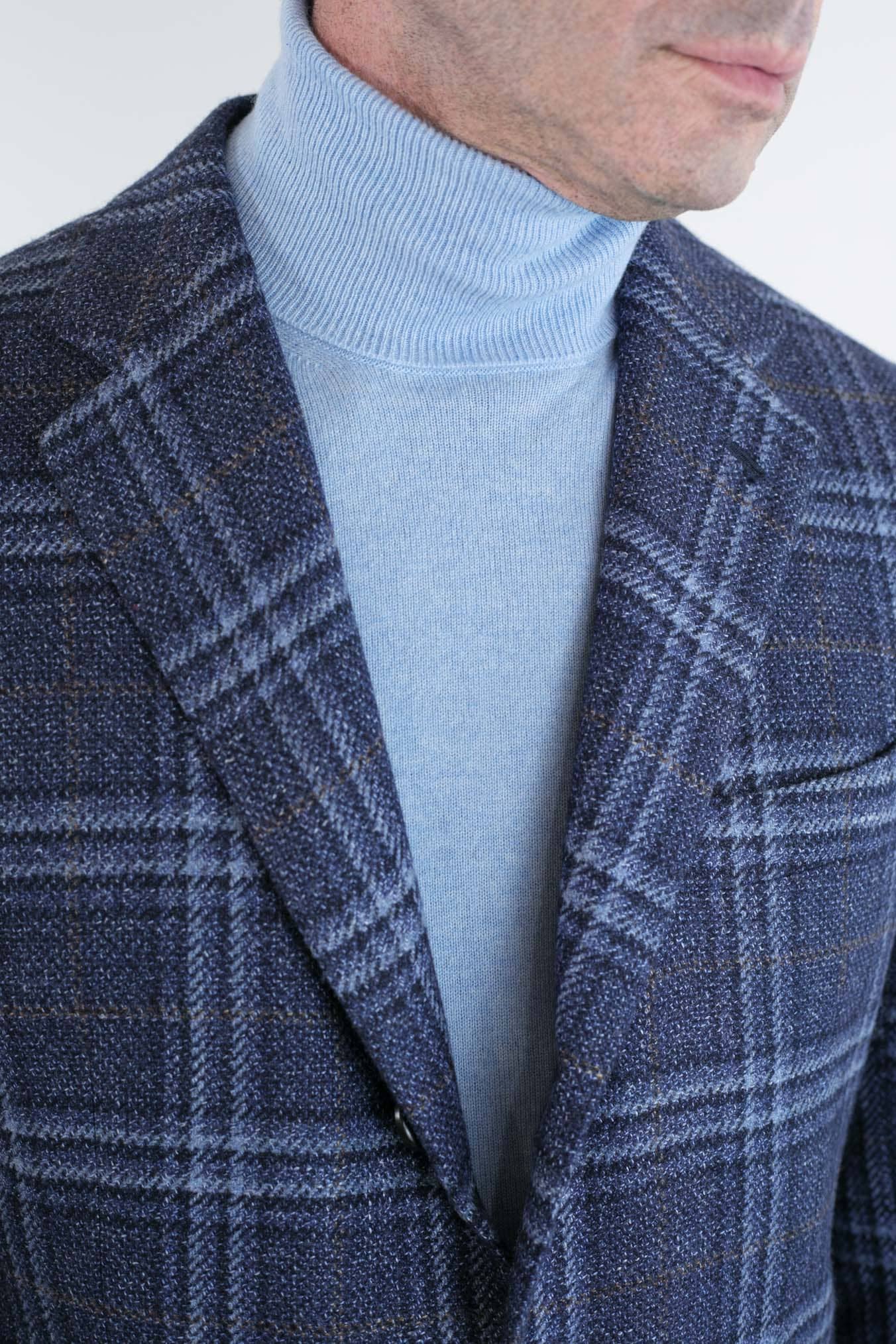 KITON Giacca Check Blu