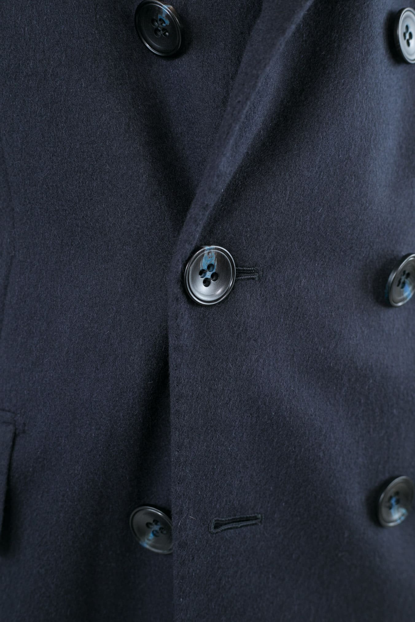 KITON Cappotto Doppiopetto Cashmere Blu Scuro