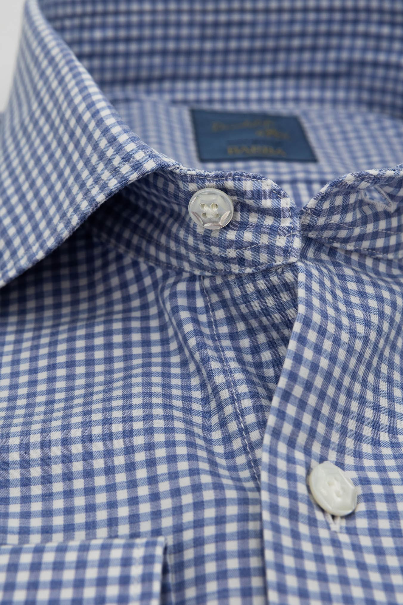 BARBA Camicia "Dandy Life" Cotone Quadretti Blu