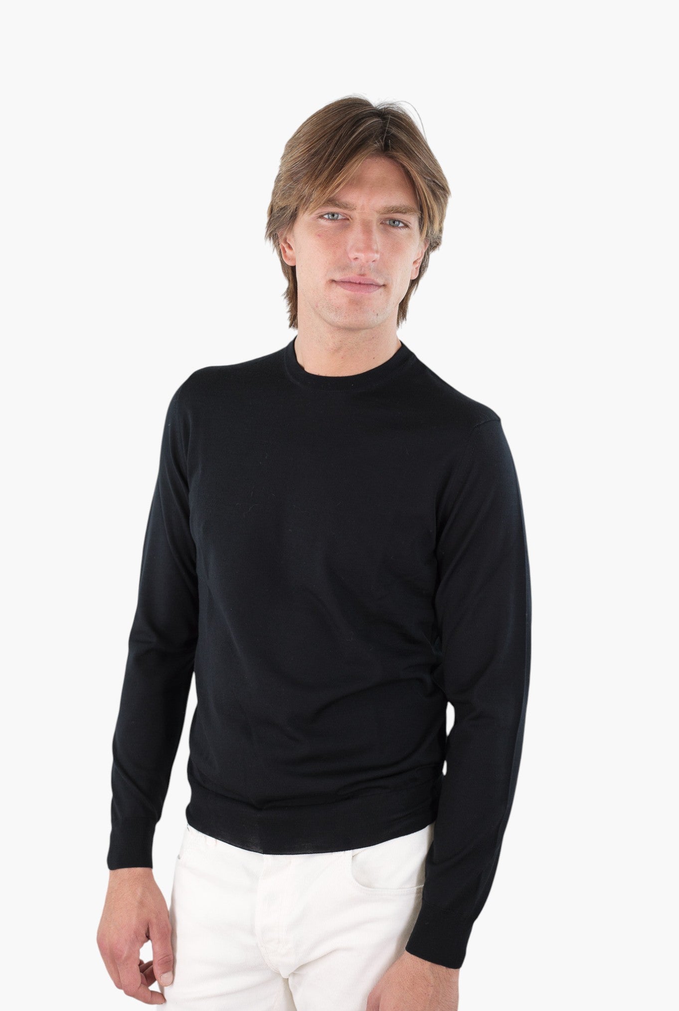 DRUMOHR Maglia Girocollo Lana Merinos Extrafine Nero