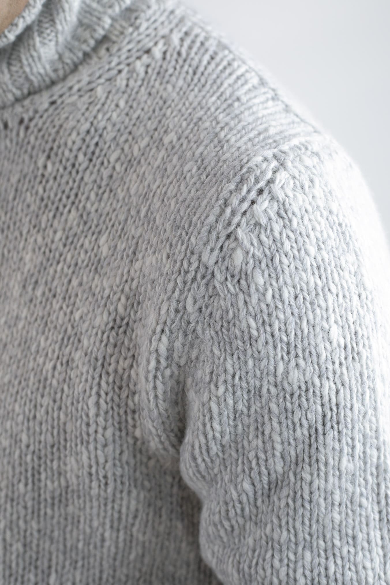 Girocollo 6 Fili Cashmere Grigio Chiaro Mélange