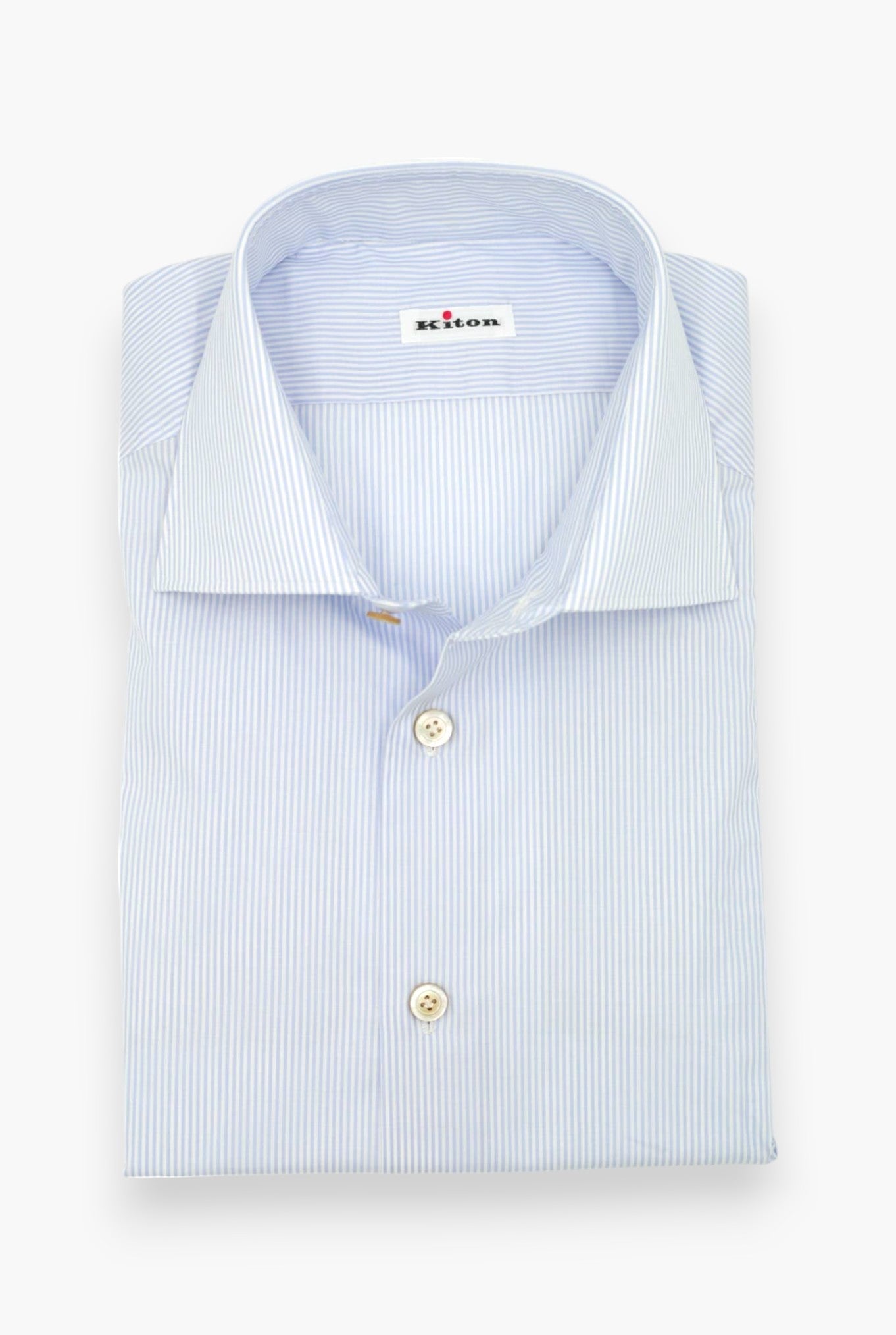 KITON Camicia Cotone Righe Azzurre