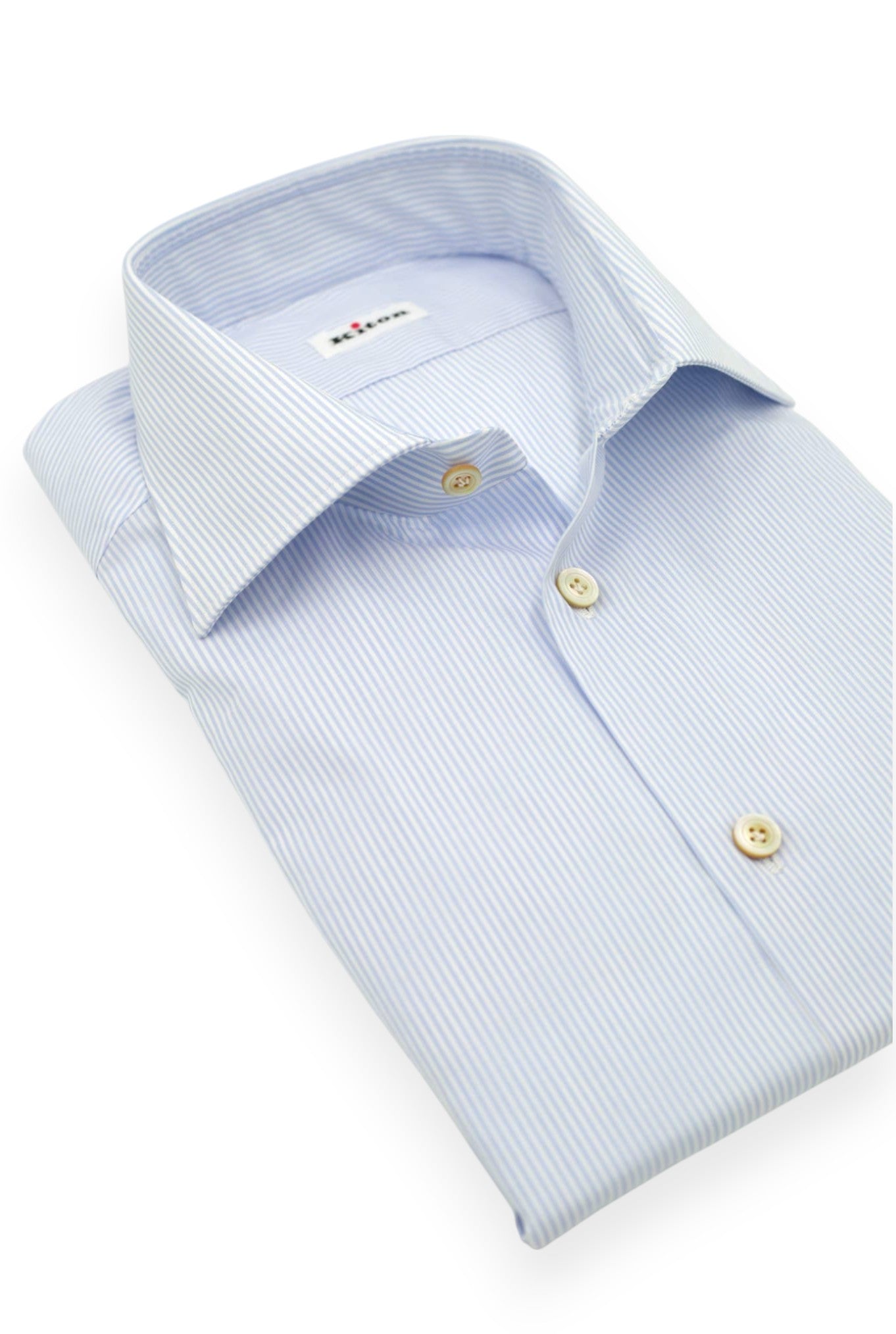 KITON Camicia Cotone Righe Azzurre