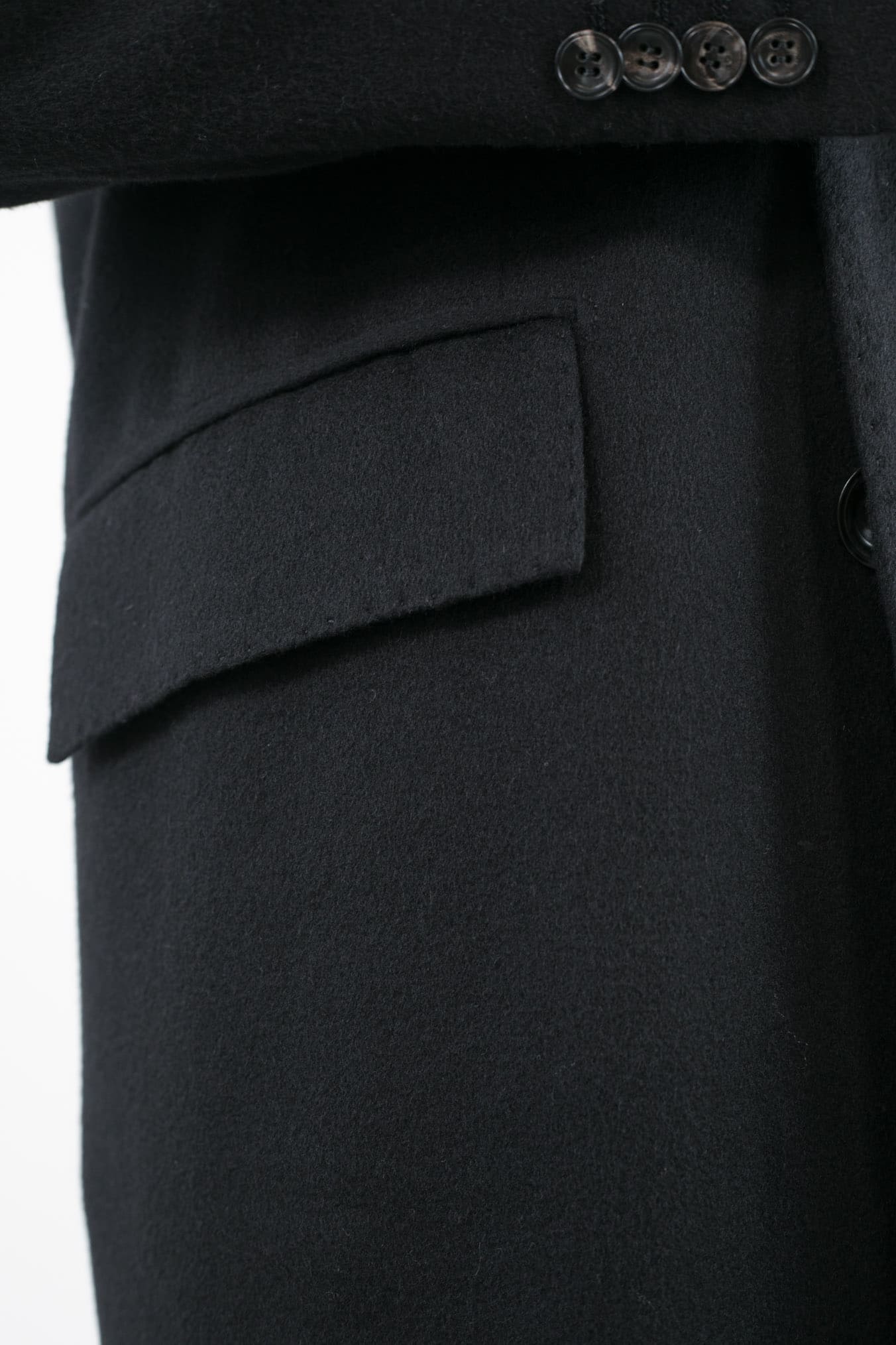 KITON Black Cashmere Double-Breasted Coat