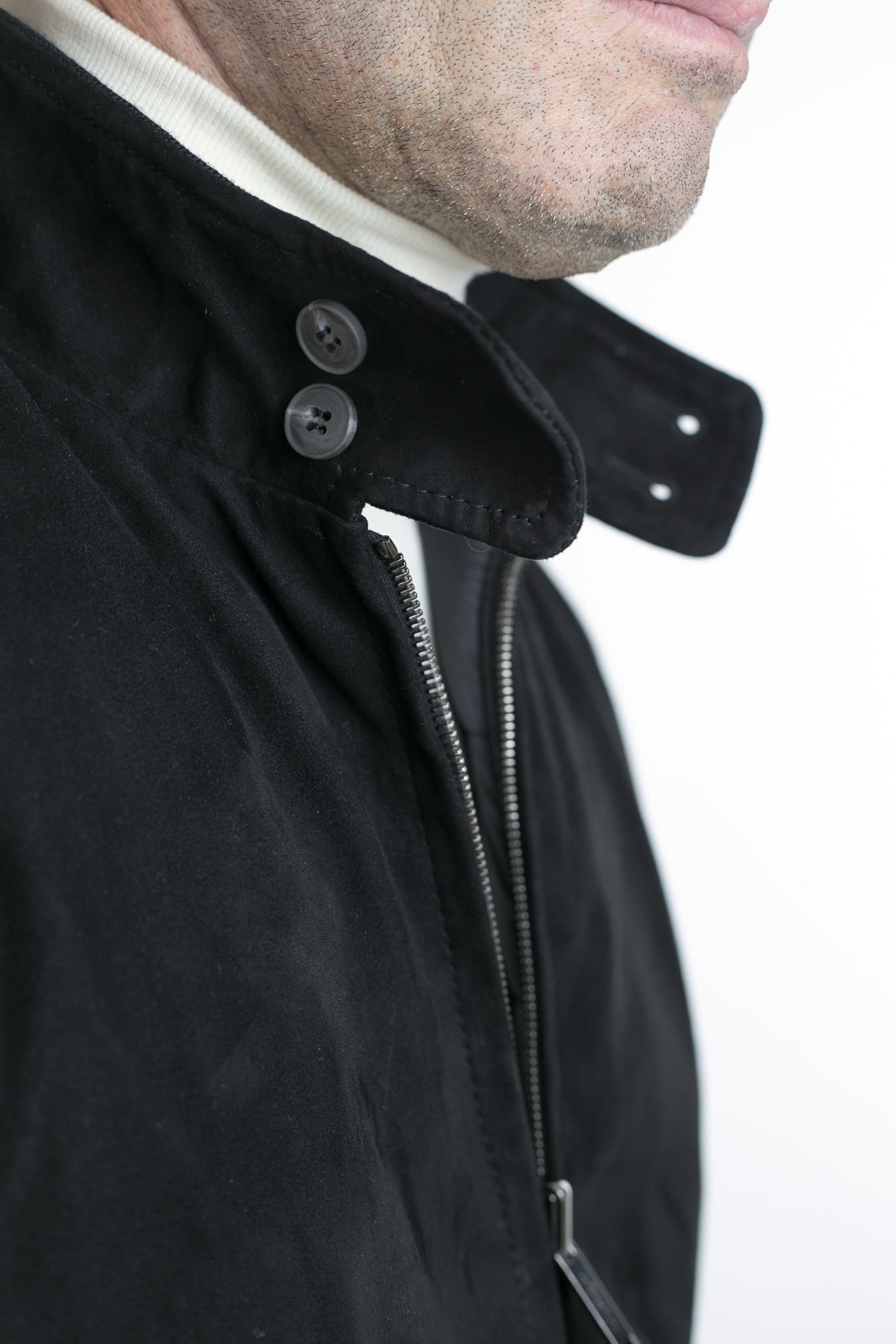 Reversible Suede and Goose Down Jacket Black