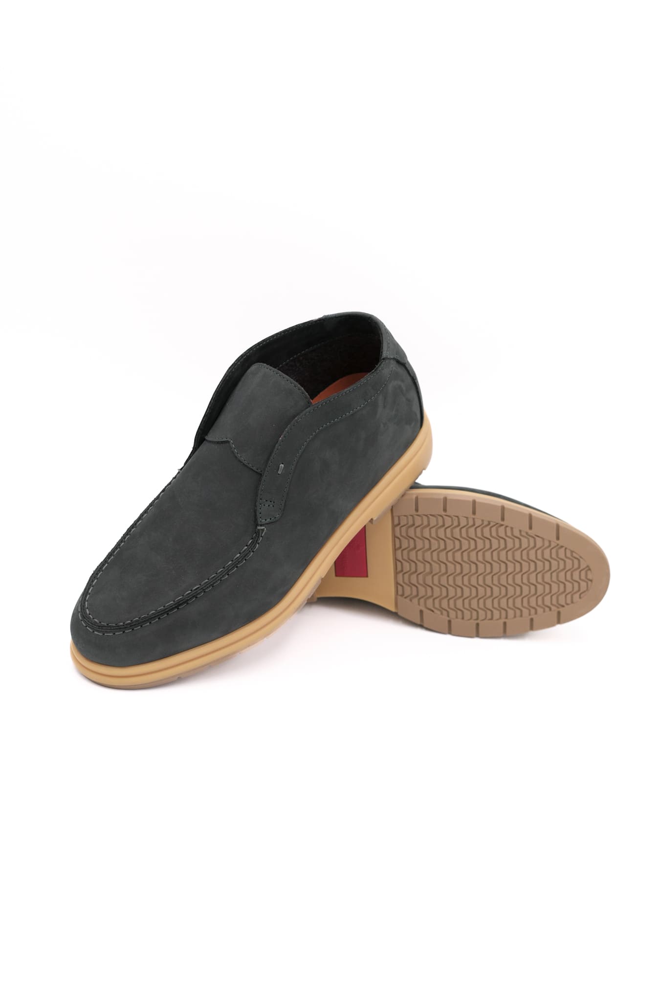 Polacchine Slip On Nabuk Blu Petrolio