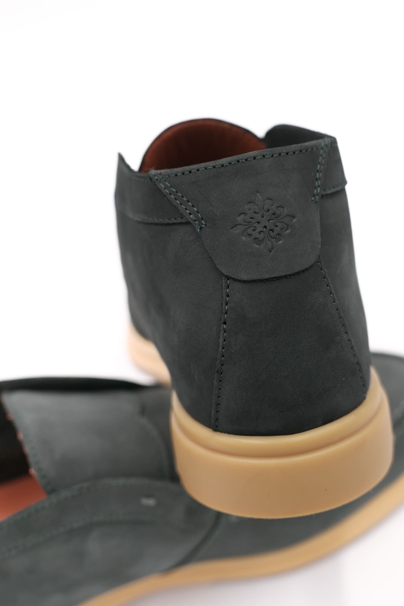 Slip On Nubuck Petrol Blue Ankle Boots