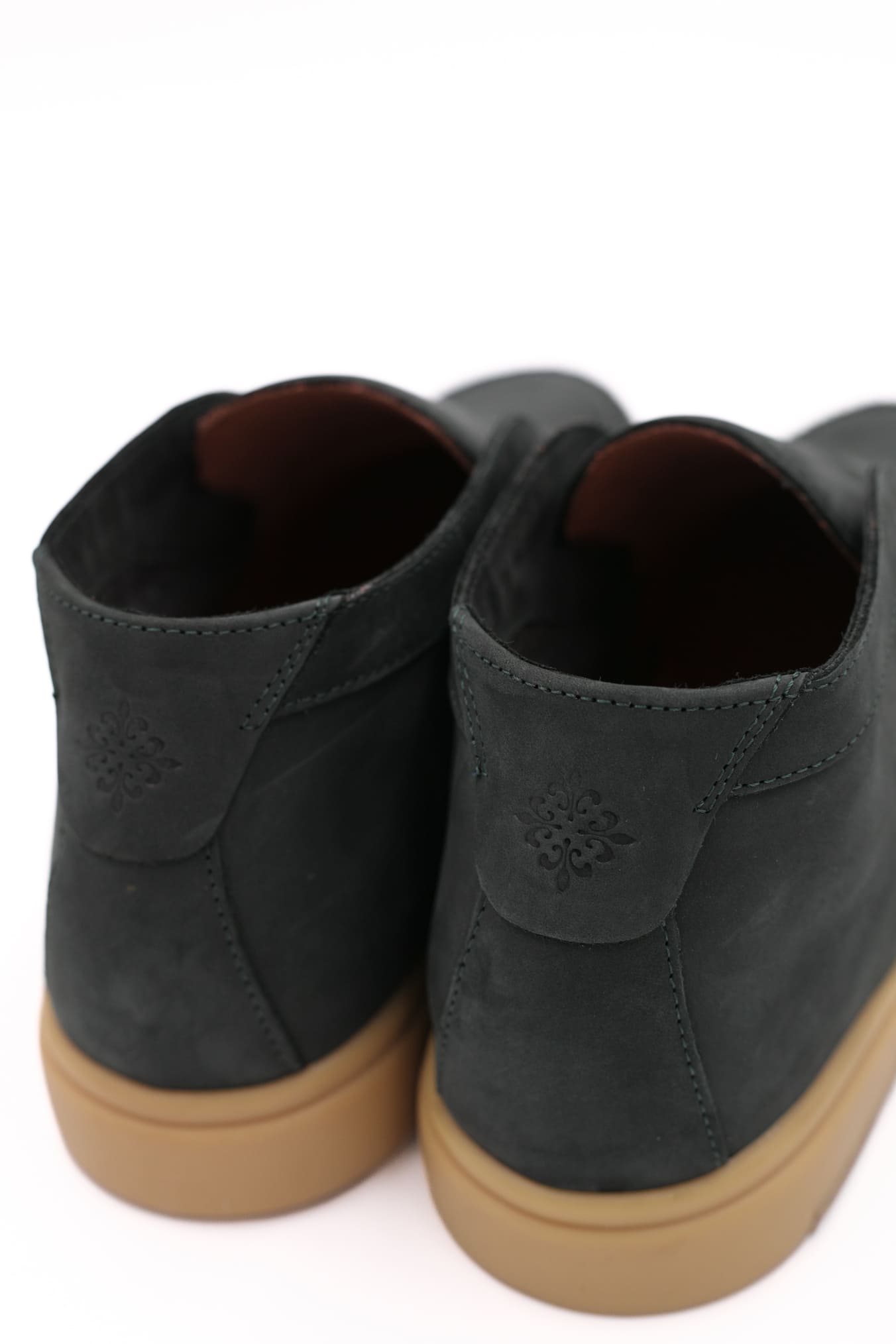 Slip On Nubuck Petrol Blue Ankle Boots