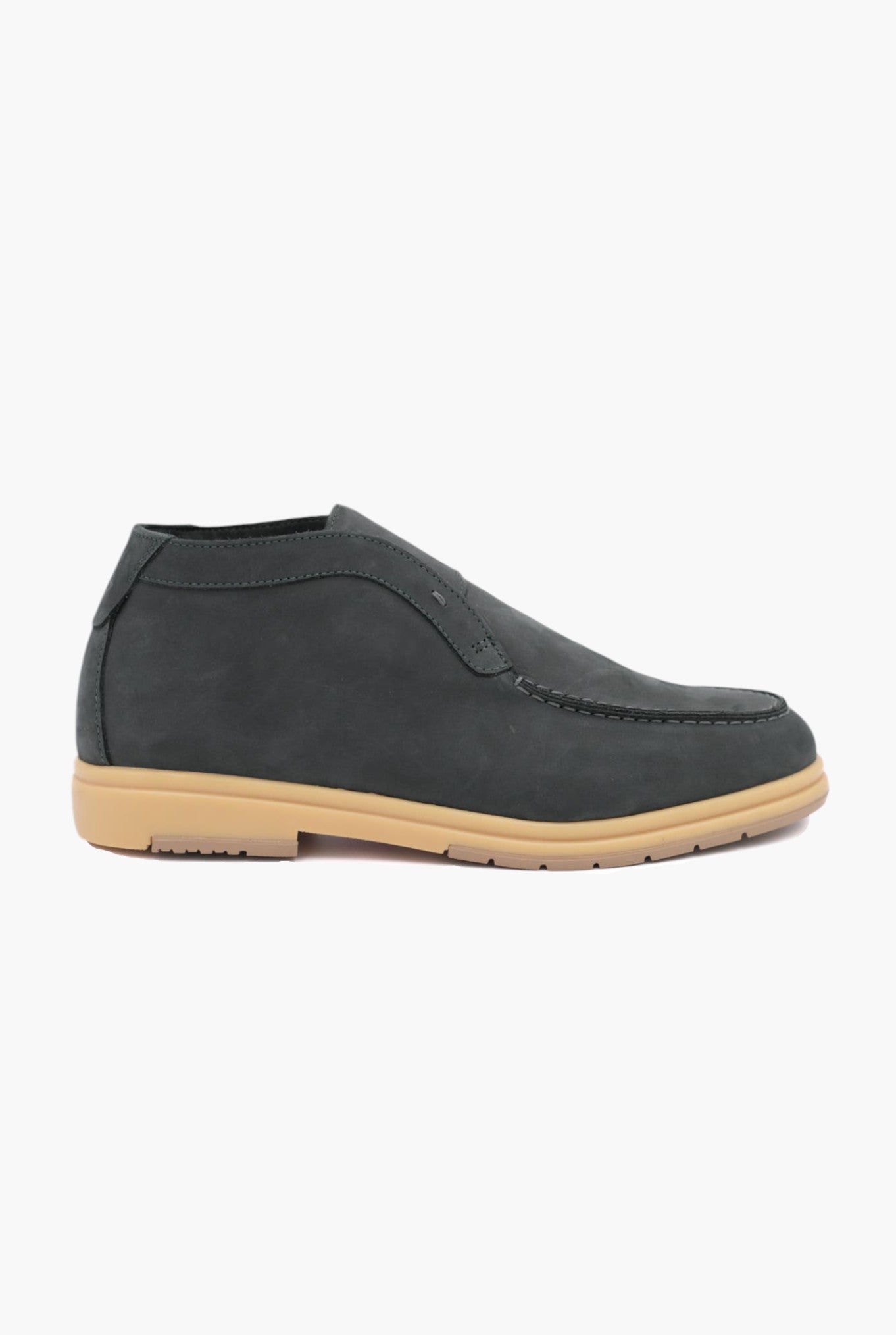 Slip On Nubuck Petrol Blue Ankle Boots