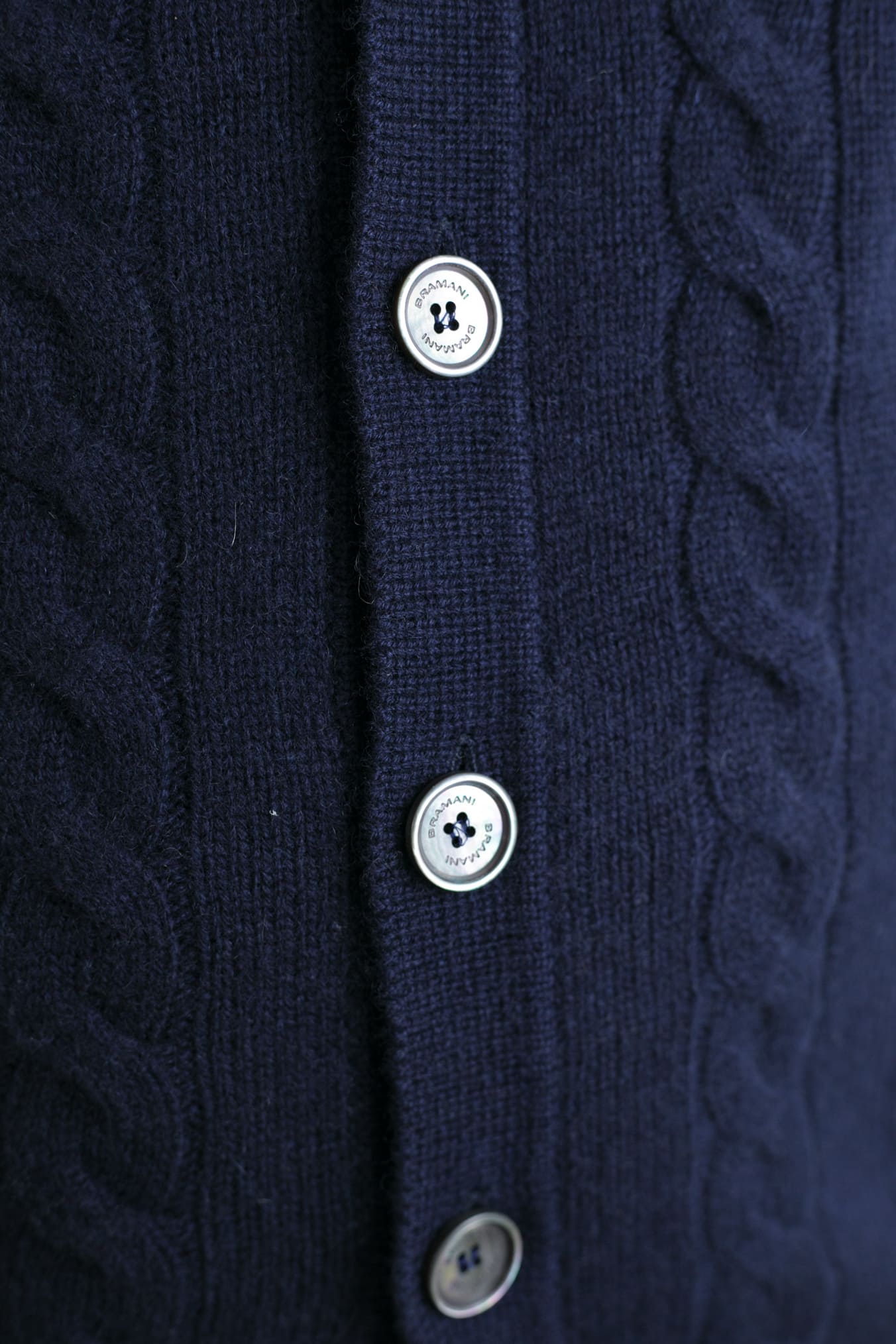 Navy Blue Cashmere Cable Knit Cardigan