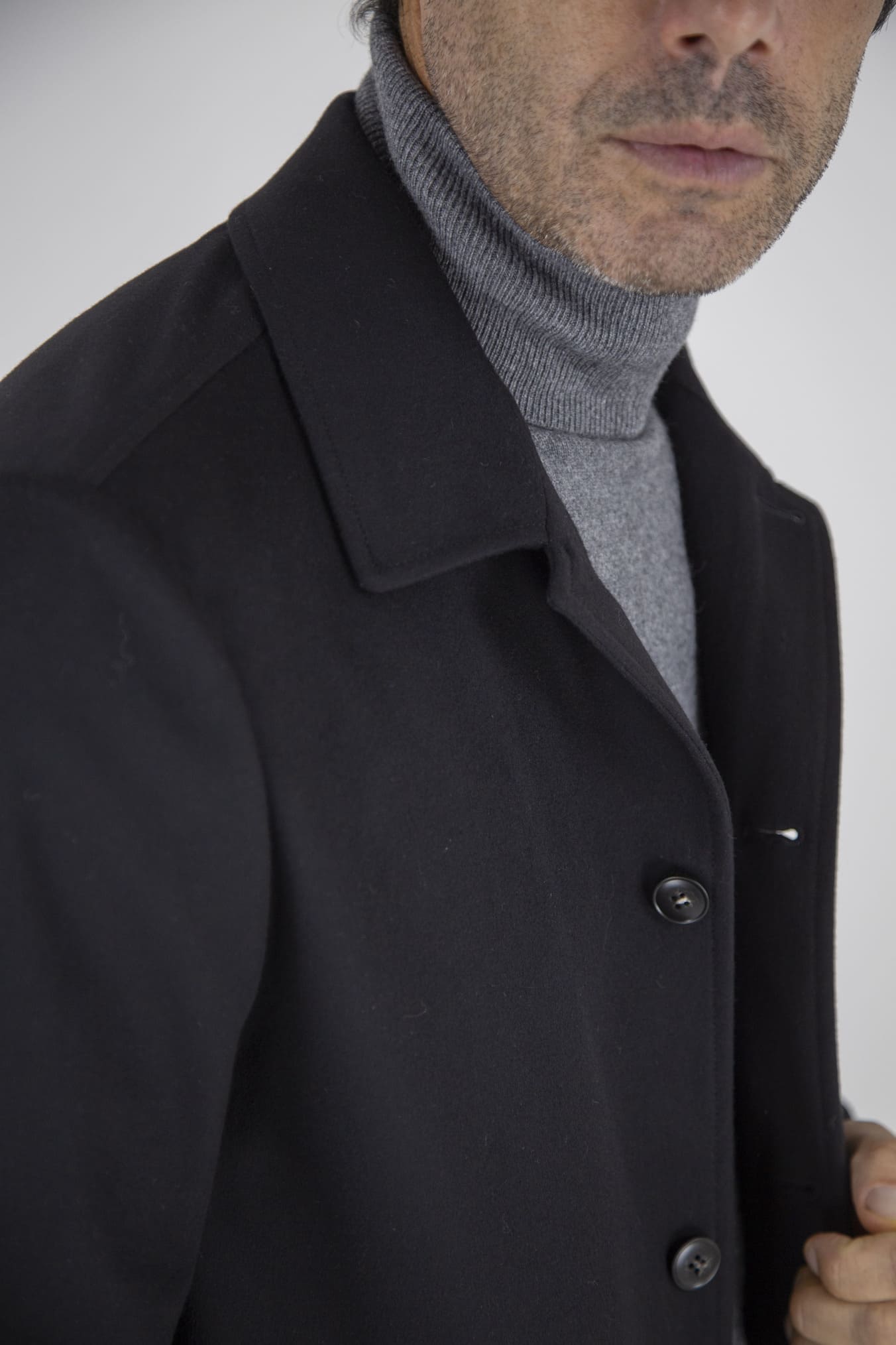 CANALI Overshirt in Super 170's Wool and Cashmere Dark Blue