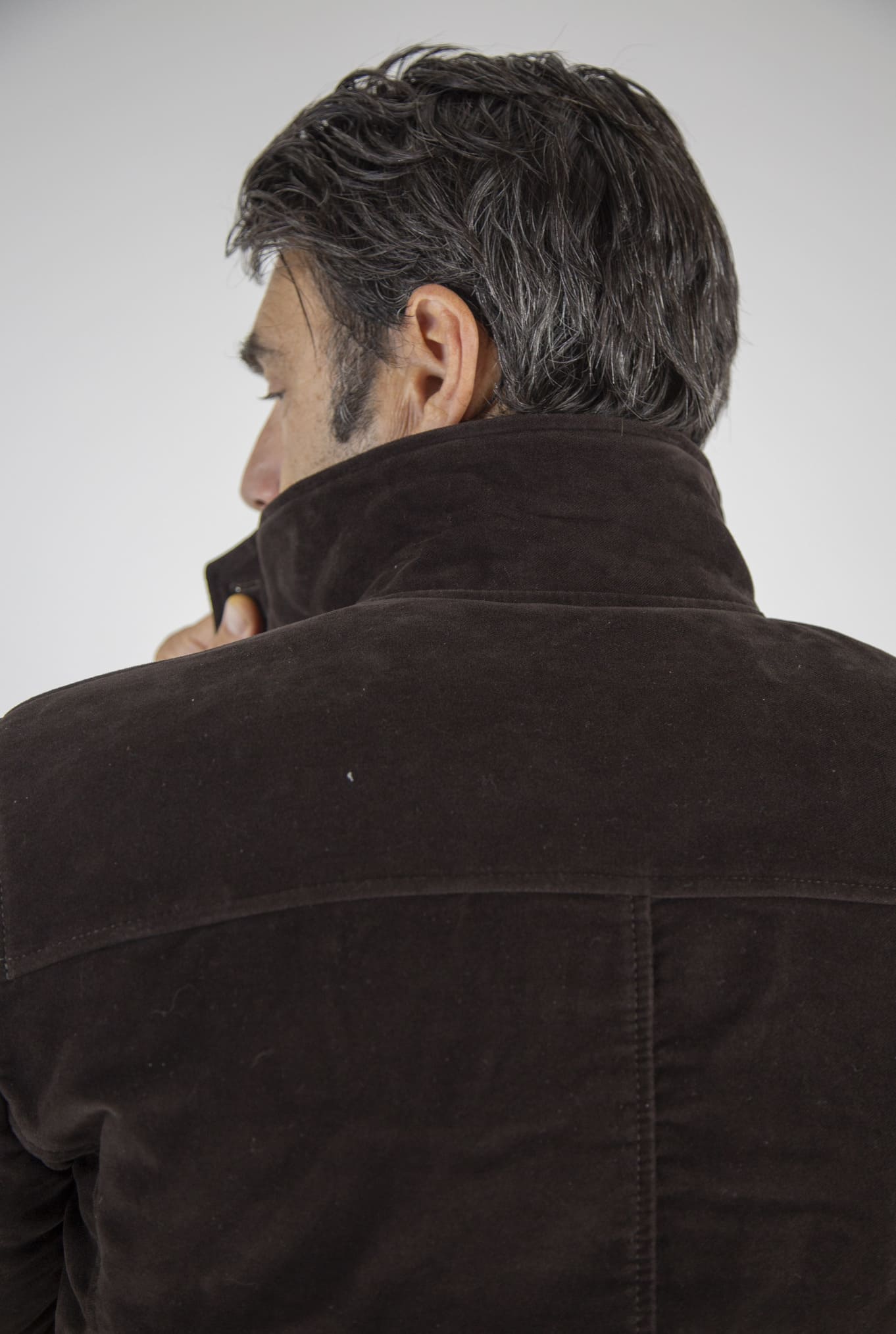 CONTRASTWAY Bomber Jacket Padded MoleskinDark Brown