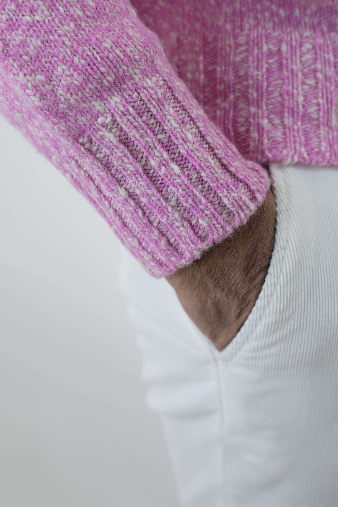 Maglia Girocollo Lambswool Rosa Mèlange