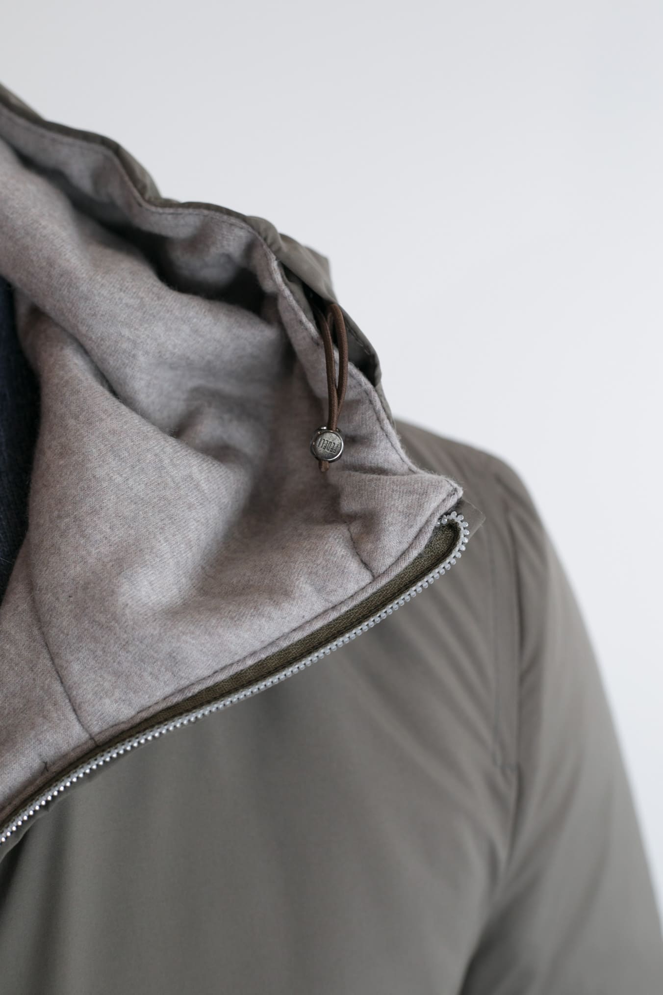 Beige Cashmere Lined Airstop Hooded Jacket